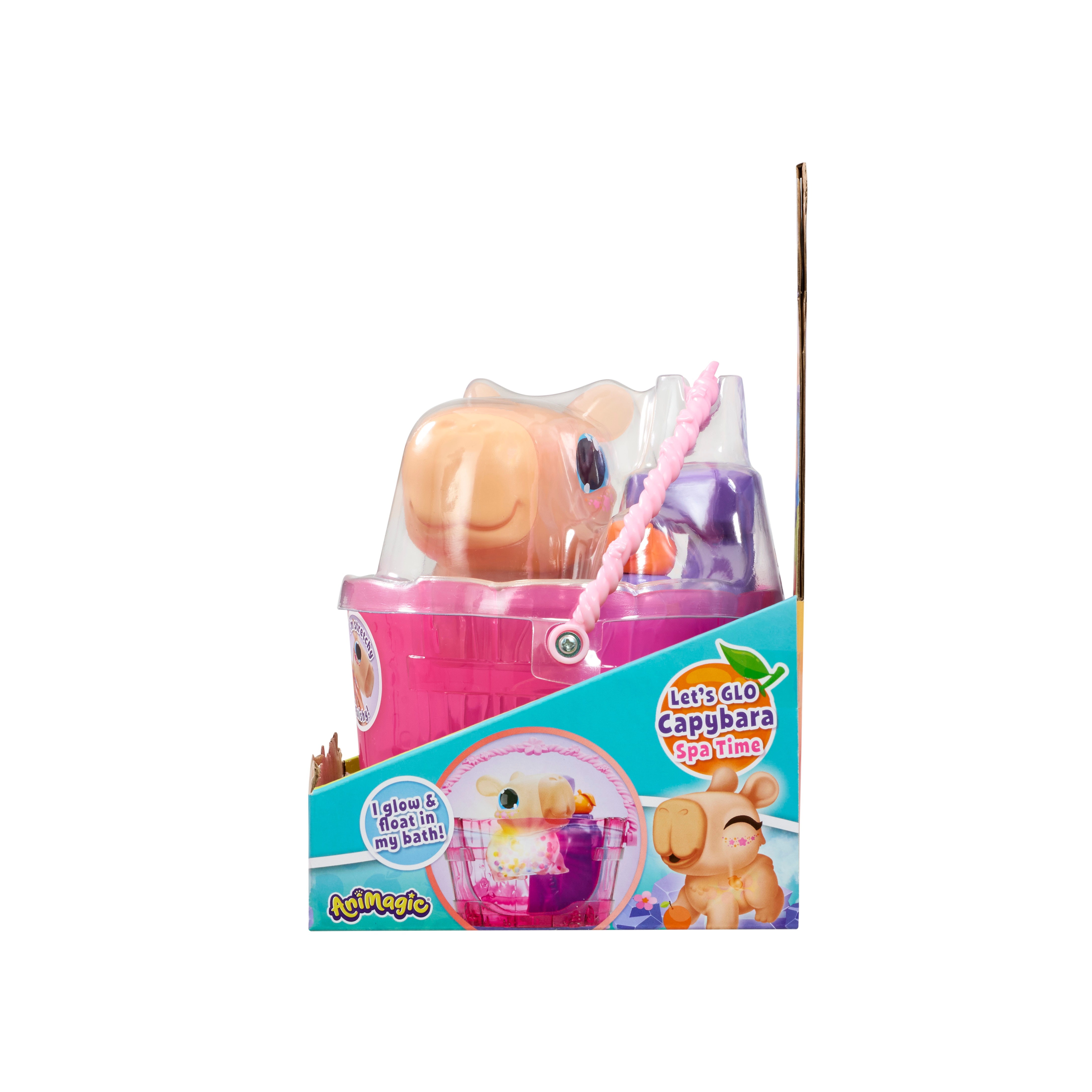 Animagic let's glo capibara de cuerpo blandito y spa con asa 9