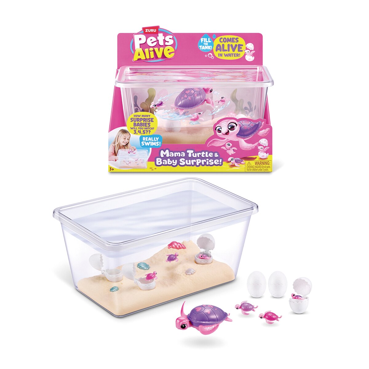 Imagen 0 de Mamá Tortuga electrónica con sus bebés sorpresa Pets Alive