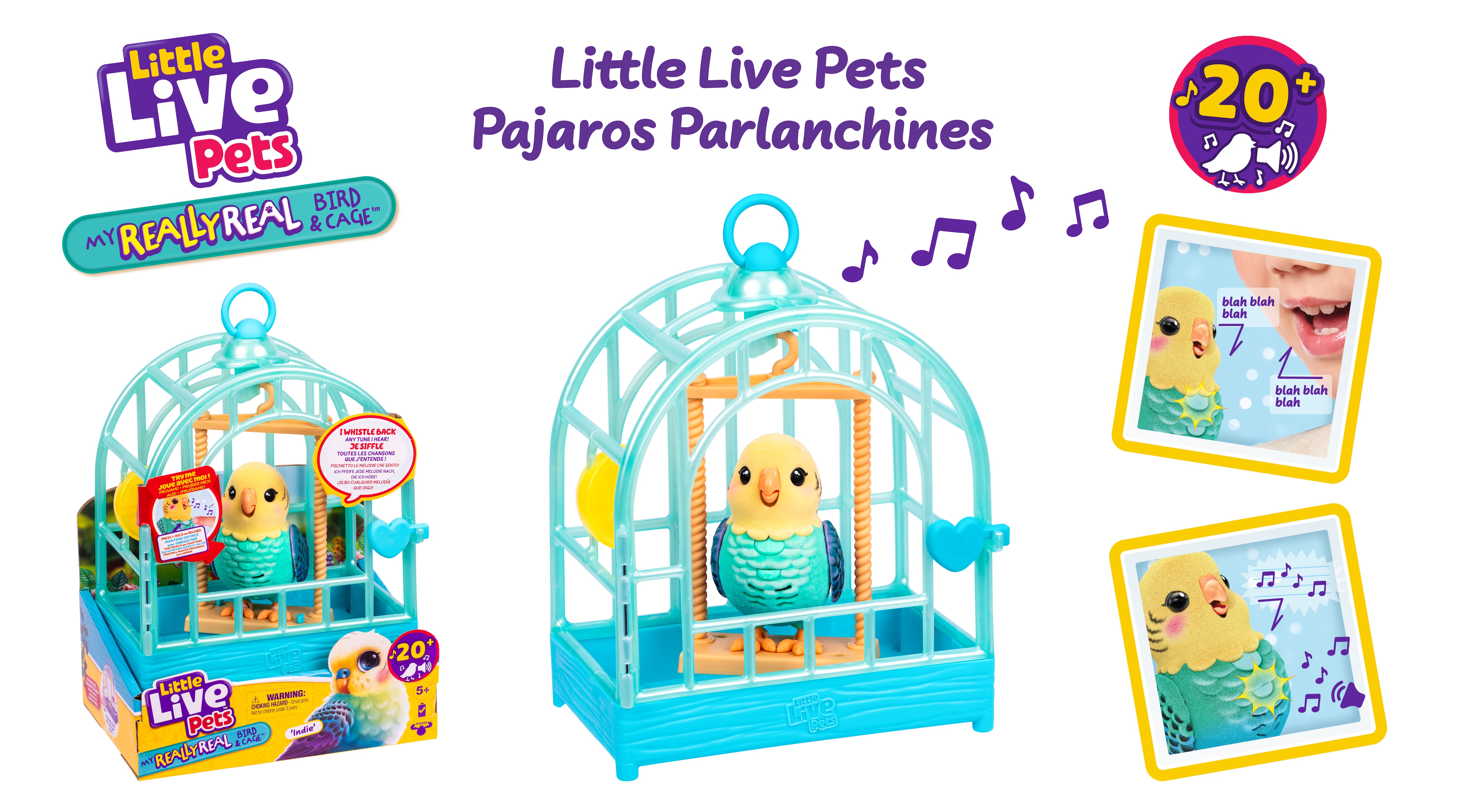 Peluche interactivo pájaros parlanchines Little Live Pets Moose modelos surtidos 3