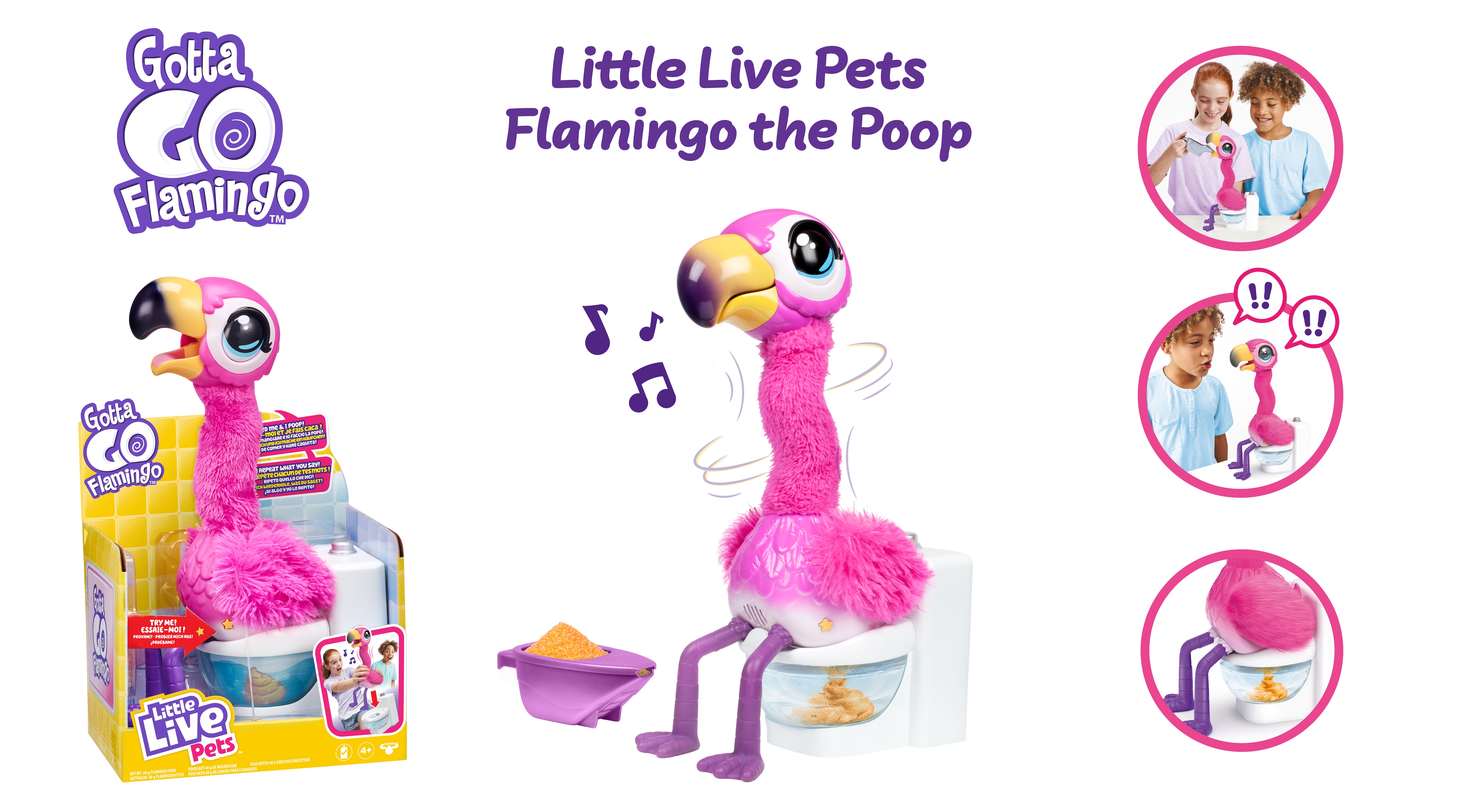 Peluche interactivo Gotta Go Flamingo Little Live Pets Moose 3
