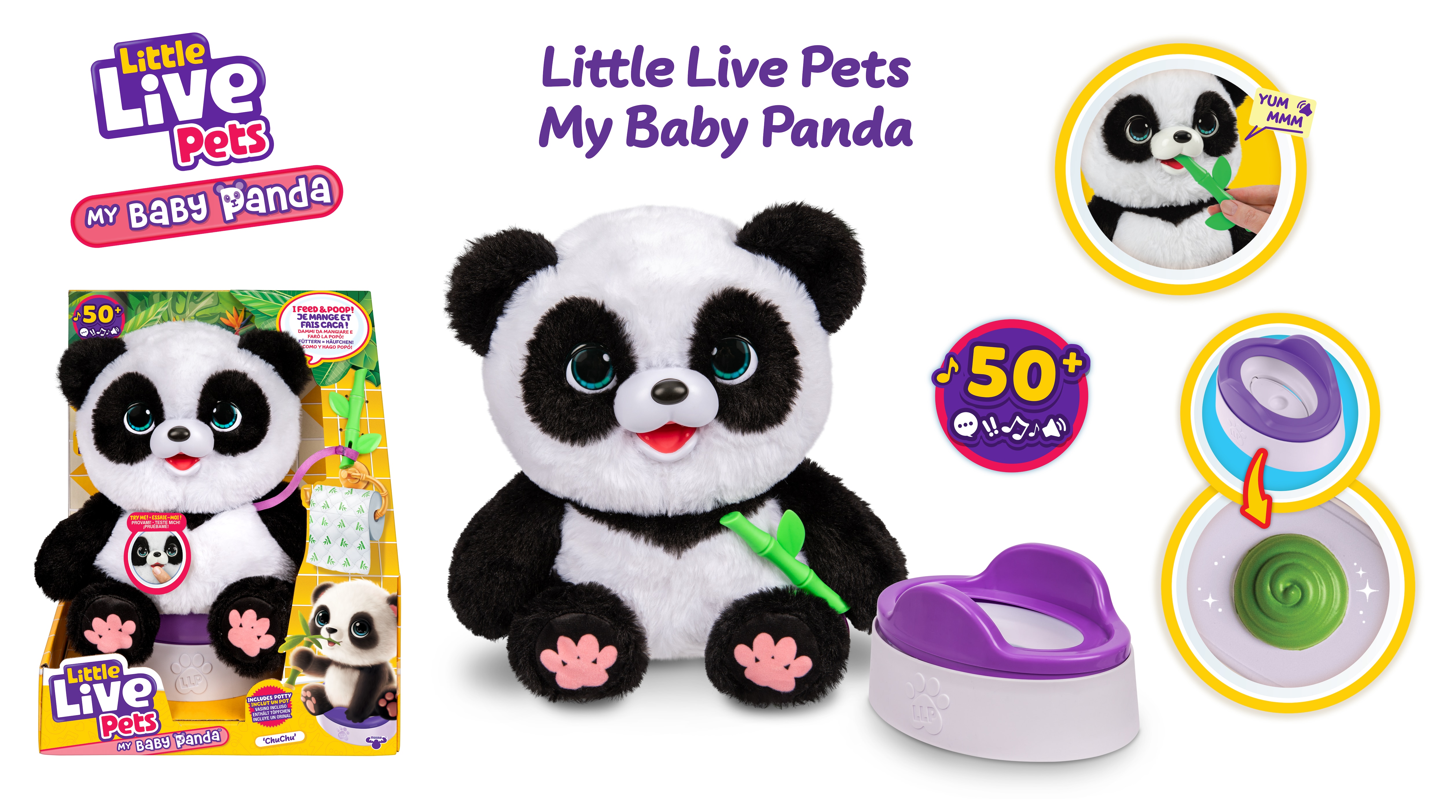 Peluche interactivo Mi pequeño Panda Little Live Pets Moose 3