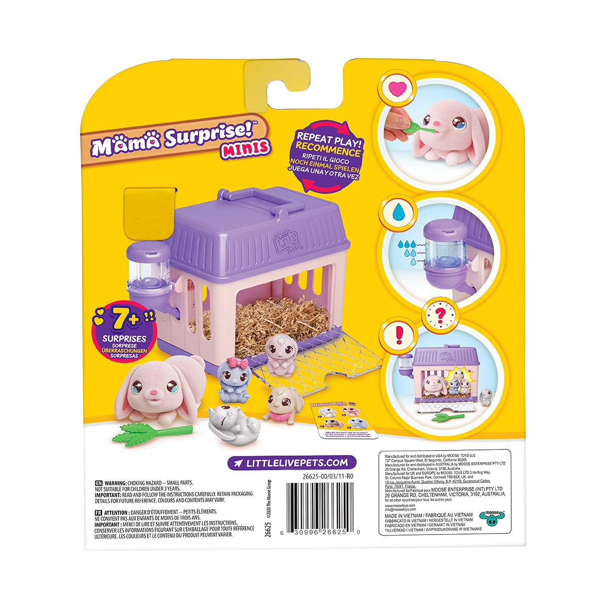 Peluche interactivo Mini Mamá Sorpresa Little Live Pets Moose modelos surtidos 15