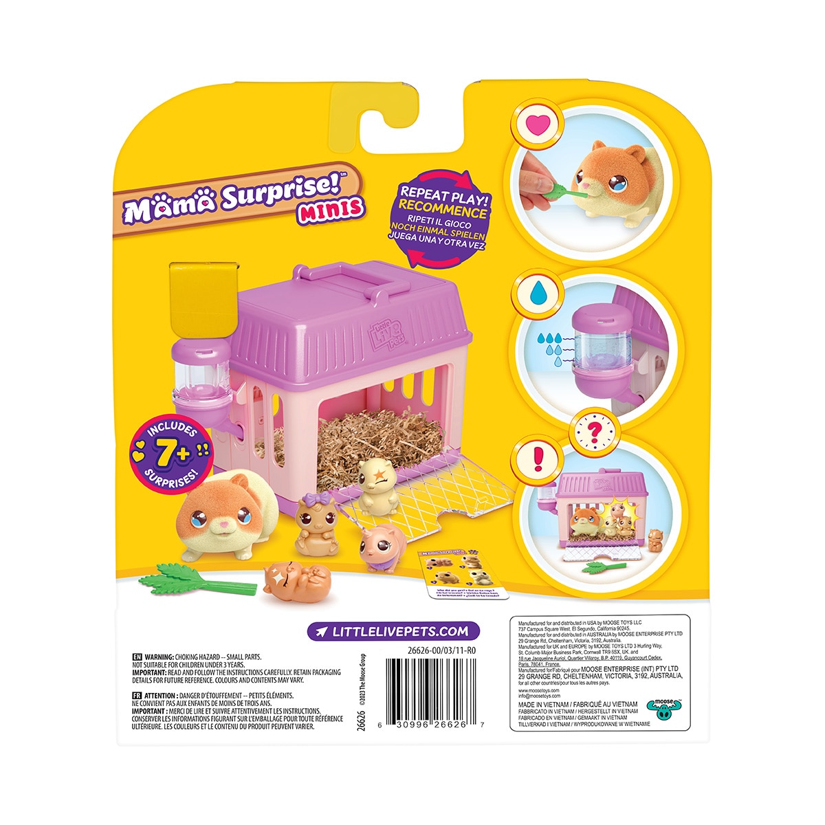 Peluche interactivo Mini Mamá Sorpresa Little Live Pets Moose modelos surtidos 16