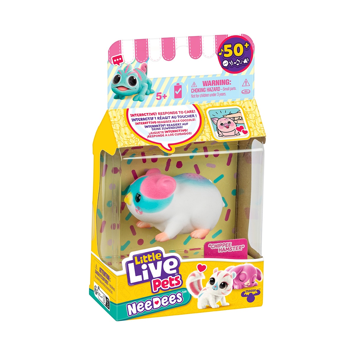 Peluche interactivo NeeDees pack individual Little Live Pets Moose modelos surtidos 11