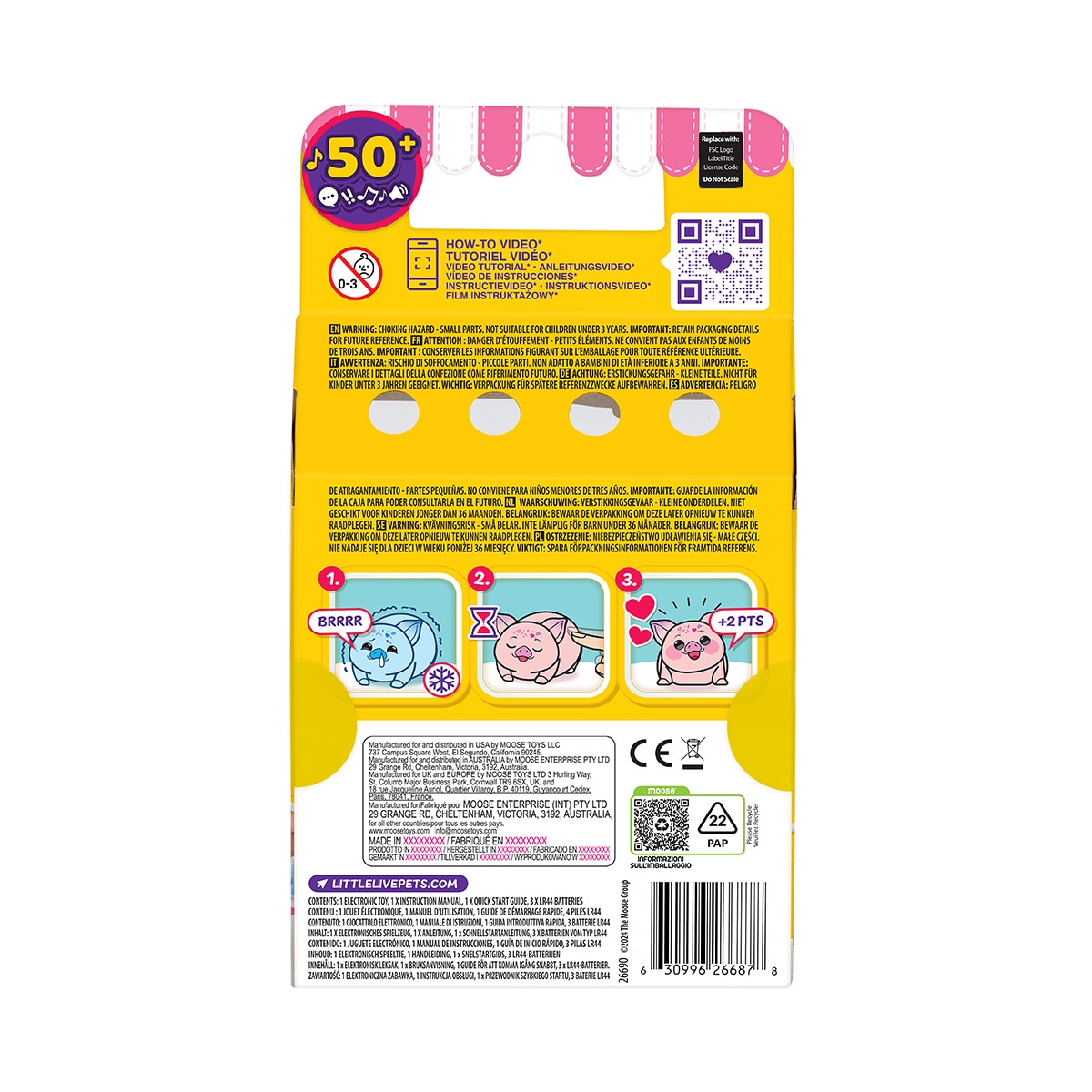 Peluche interactivo NeeDees pack individual Little Live Pets Moose modelos surtidos 12