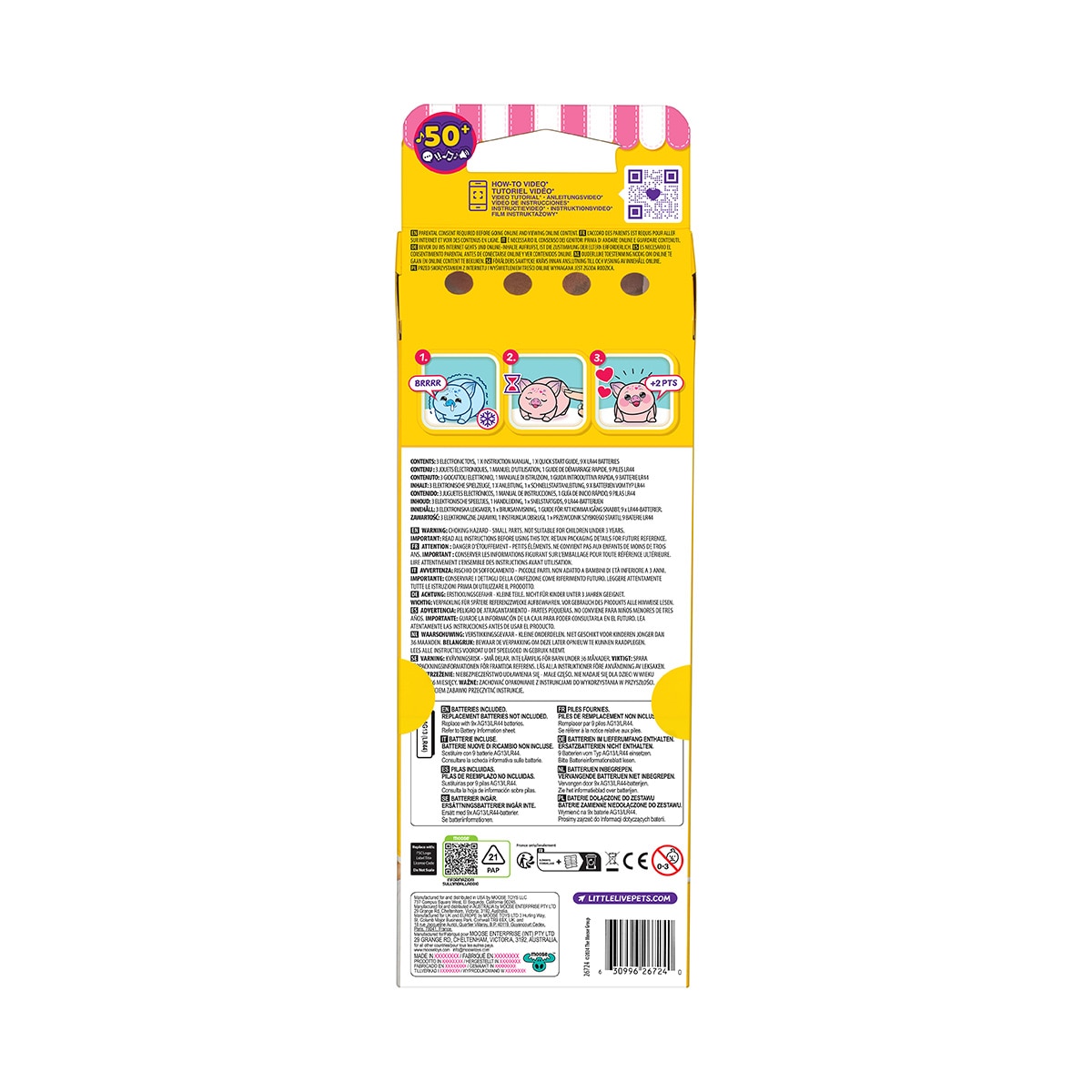 Peluche interactivo NeeDees pack de 3 Little Live Pets Moose 6