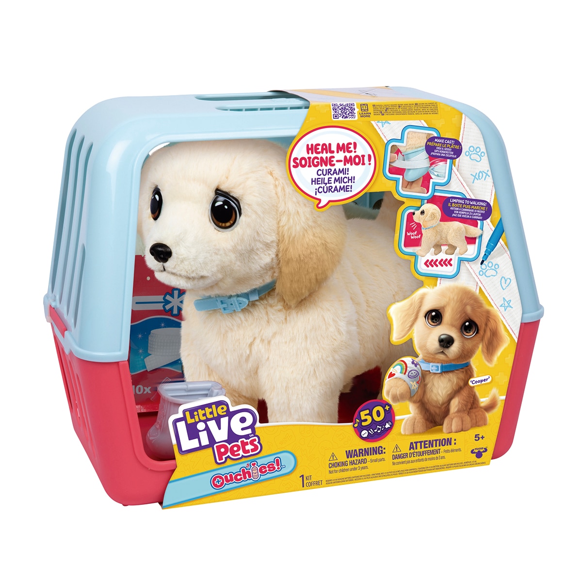 Peluche interactivo Ouchies Retriver Little Live Pets Moose 2