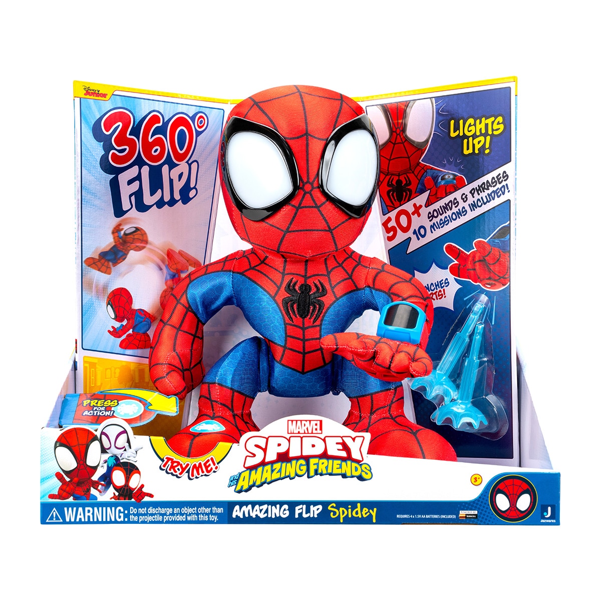 Peluche interactivo Amazing Flip Spidey and Friends Jazwares 5