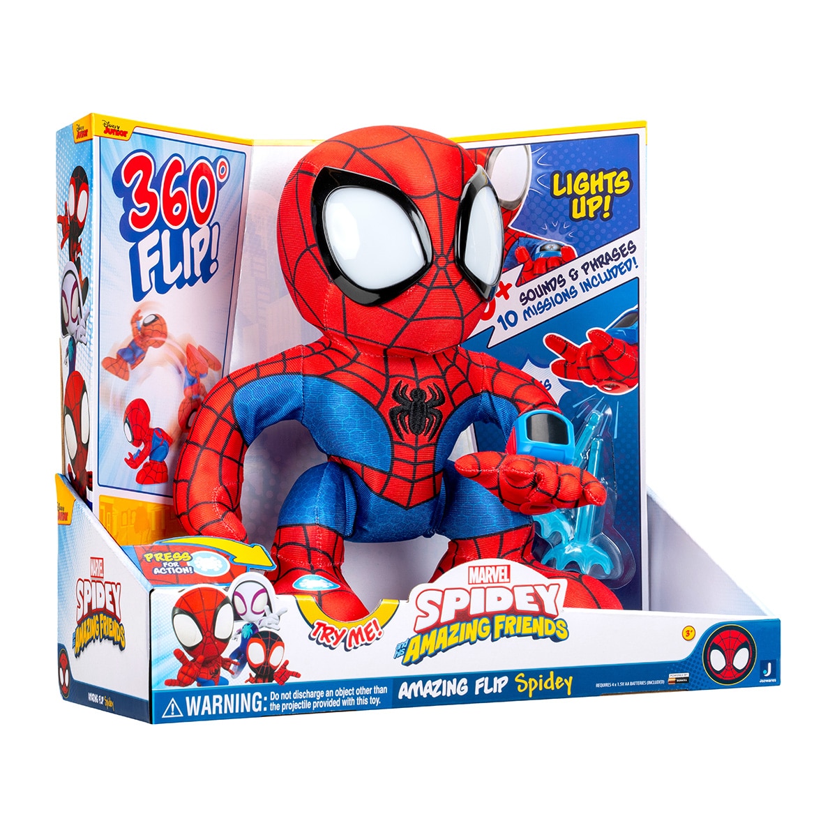 Peluche interactivo Amazing Flip Spidey and Friends Jazwares 7