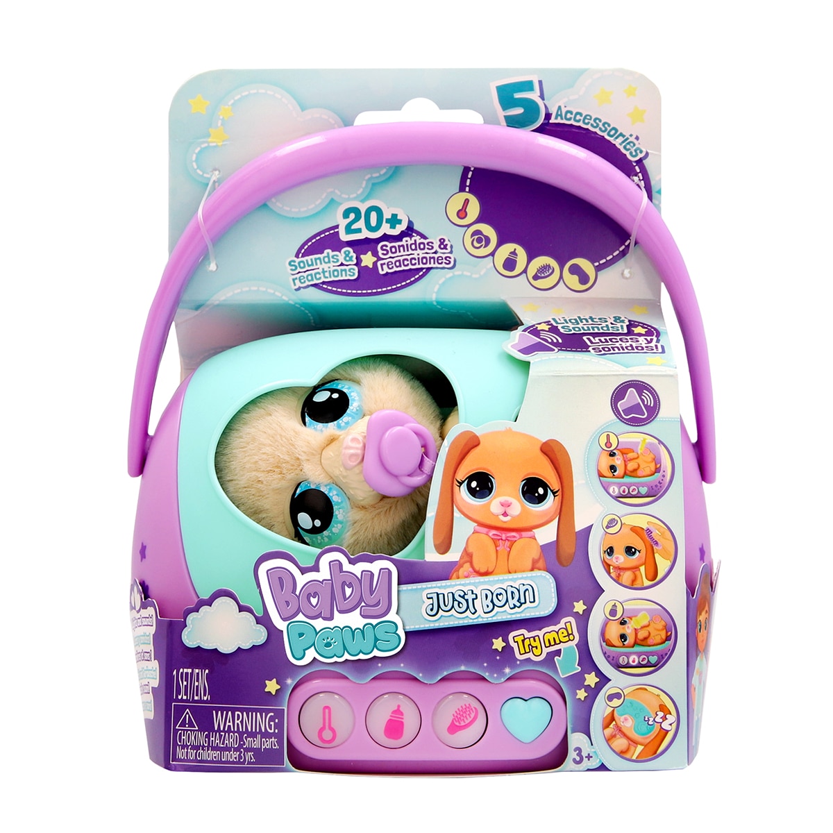 Mascota Interactiva Just Born Puppy Baby Paws 2