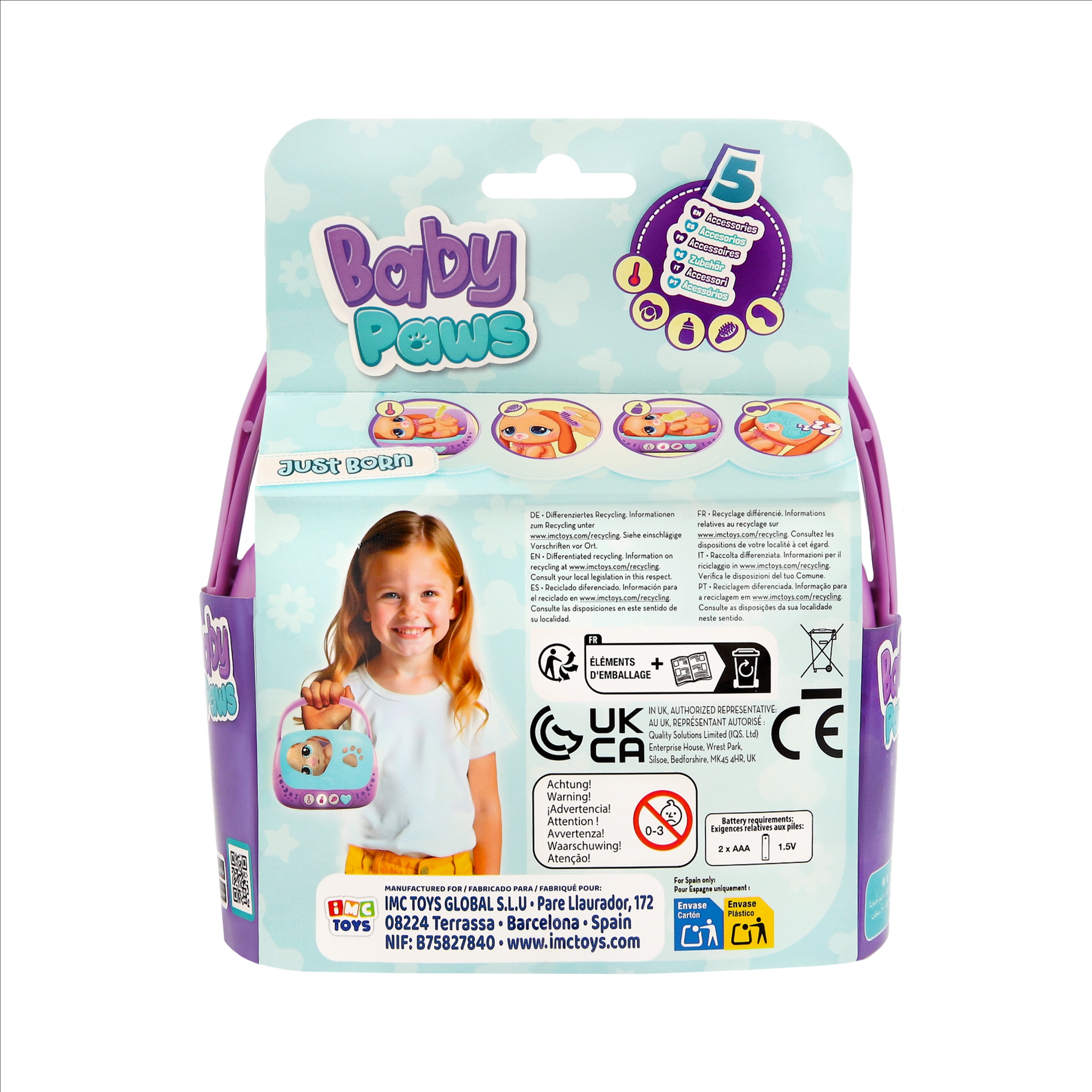 Mascota Interactiva Just Born Puppy Baby Paws 9