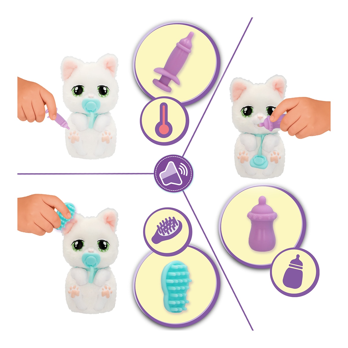 Mascota Interactiva Just Born Cat Baby Paws 6