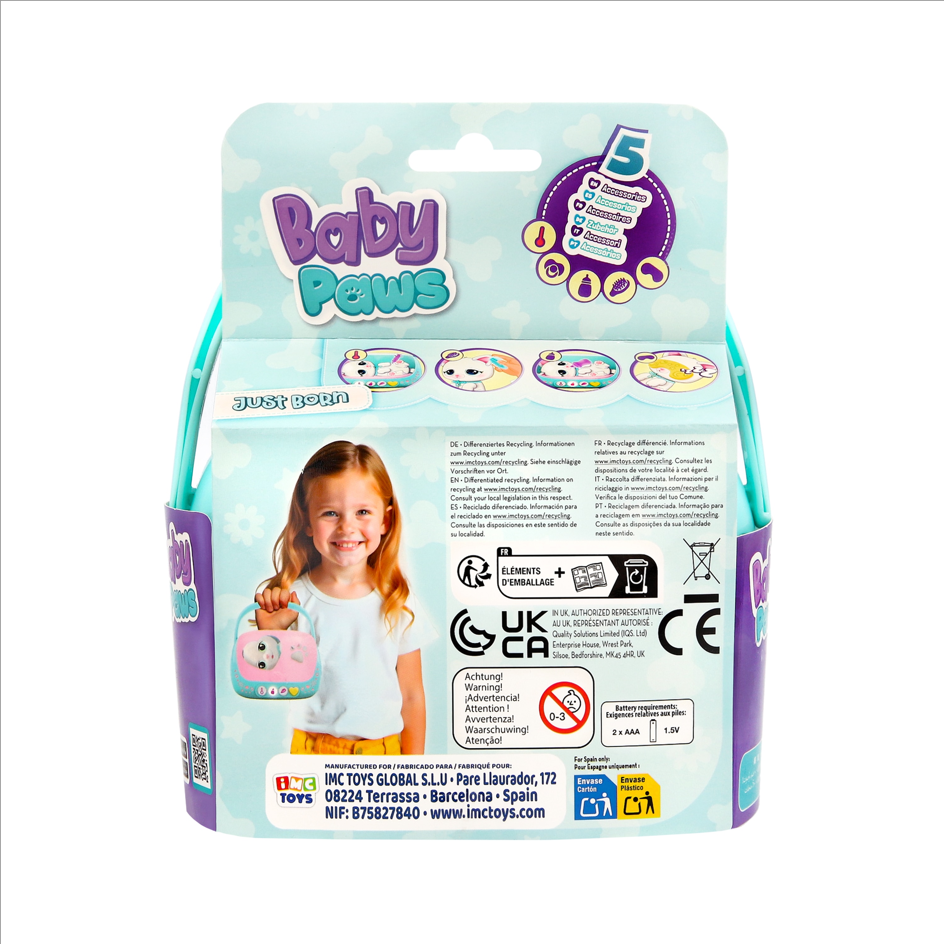 Mascota Interactiva Just Born Cat Baby Paws 8