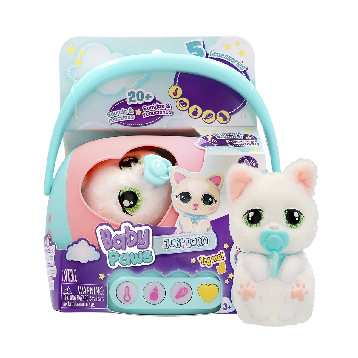 Mascota Interactiva Just Born Cat Baby Paws 10