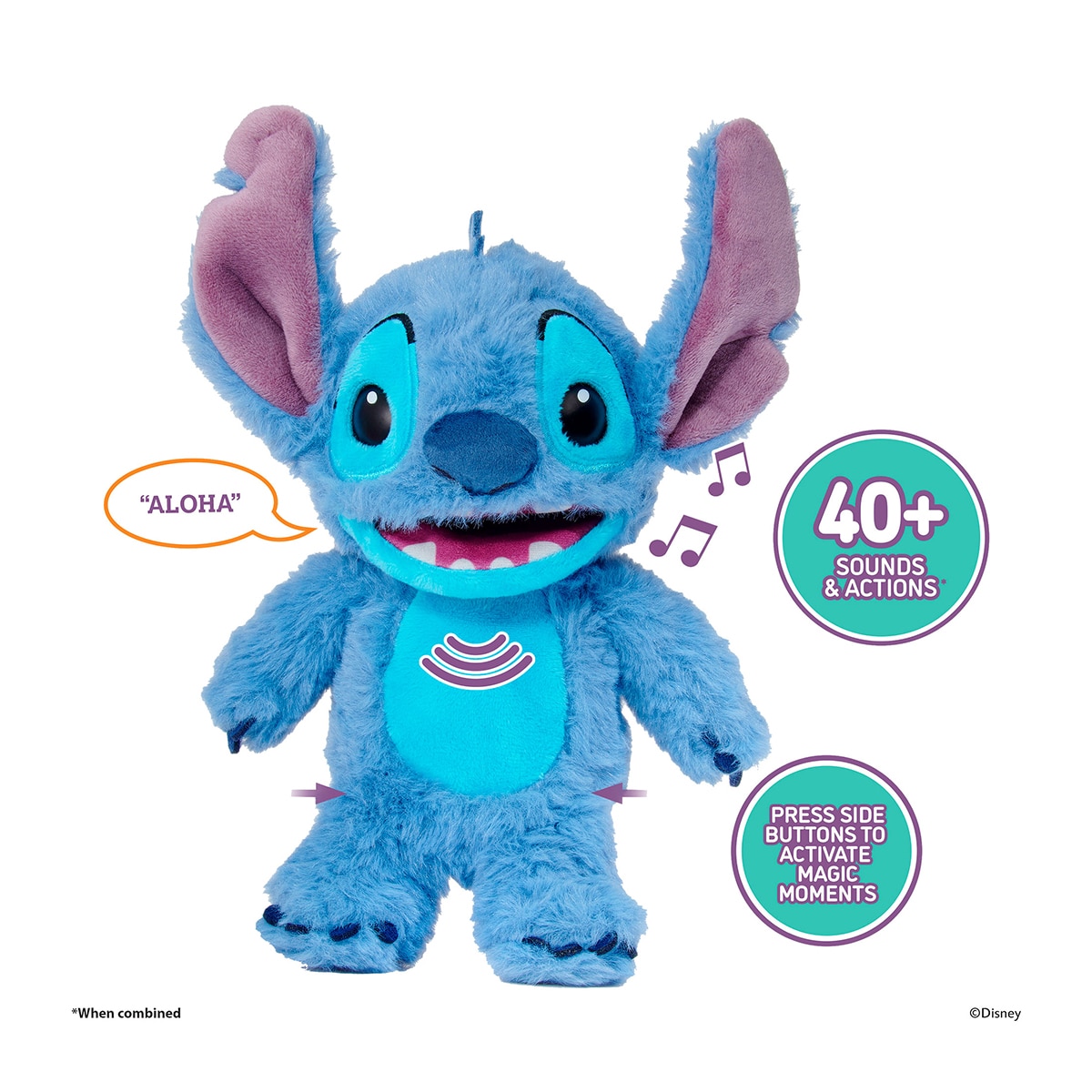 Peluche interactivo Puppetronic Stitch Palm Disney Famosa 2