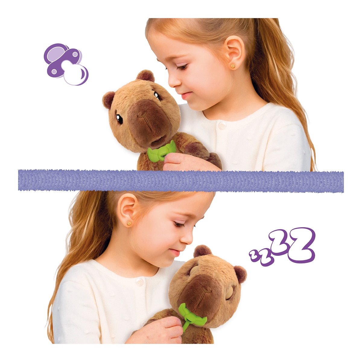 Peluche Baby Paws Capybara incluye 2 Accesorios y emite sonidos Imc Toys 3