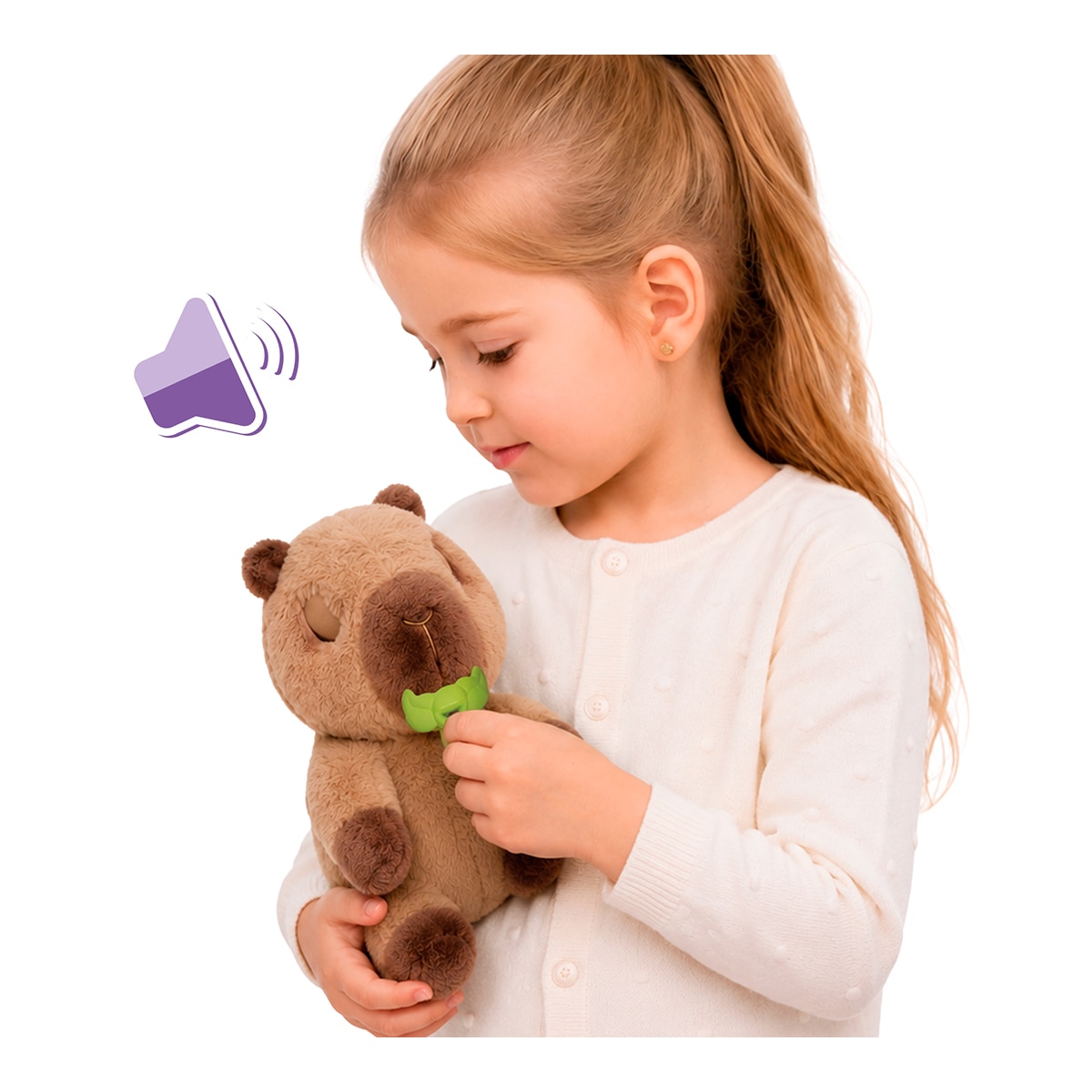 Peluche Baby Paws Capybara incluye 2 Accesorios y emite sonidos Imc Toys 7