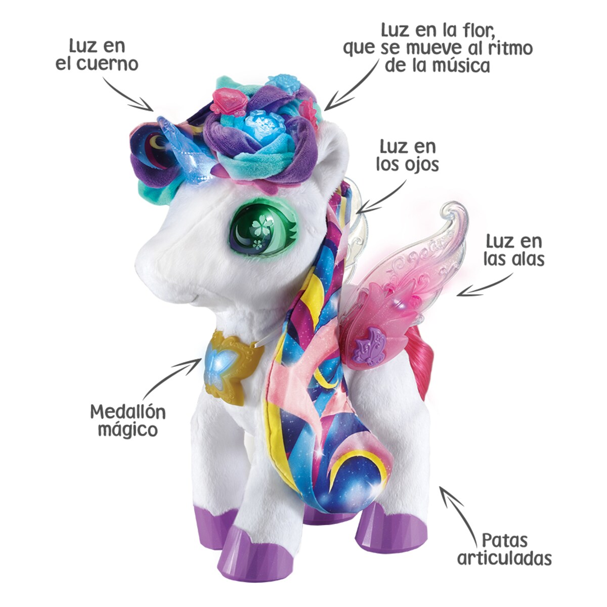 Skyla maquillaje mágico, Unicornio de peluche mascota interactiva