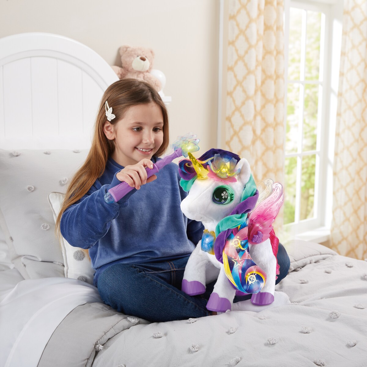 Skyla maquillaje mágico, Unicornio de peluche mascota interactiva
