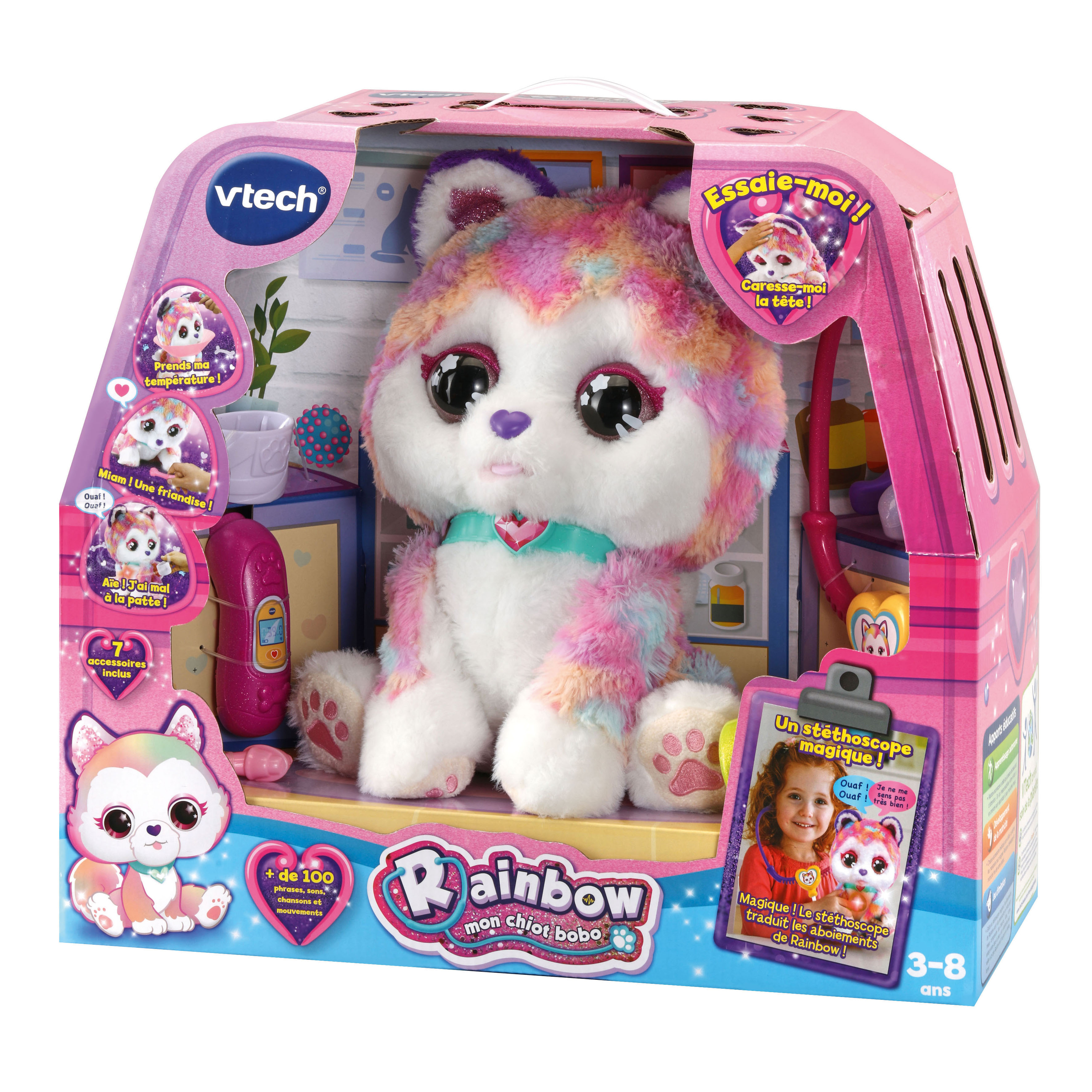 Husky mi cachorrito pupitas, Perrita de peluche mascota interactiva VTech 2