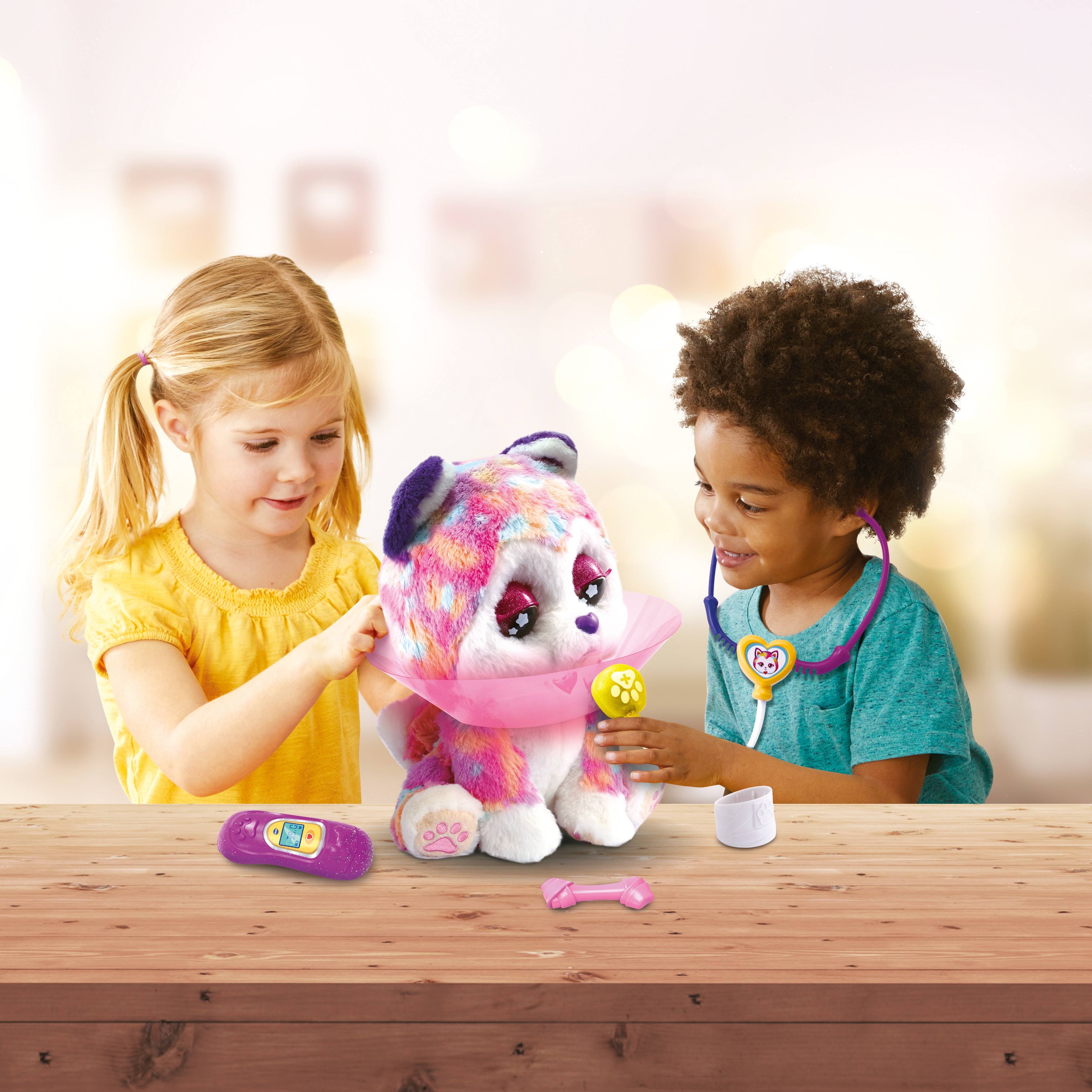 Husky mi cachorrito pupitas, Perrita de peluche mascota interactiva VTech 4