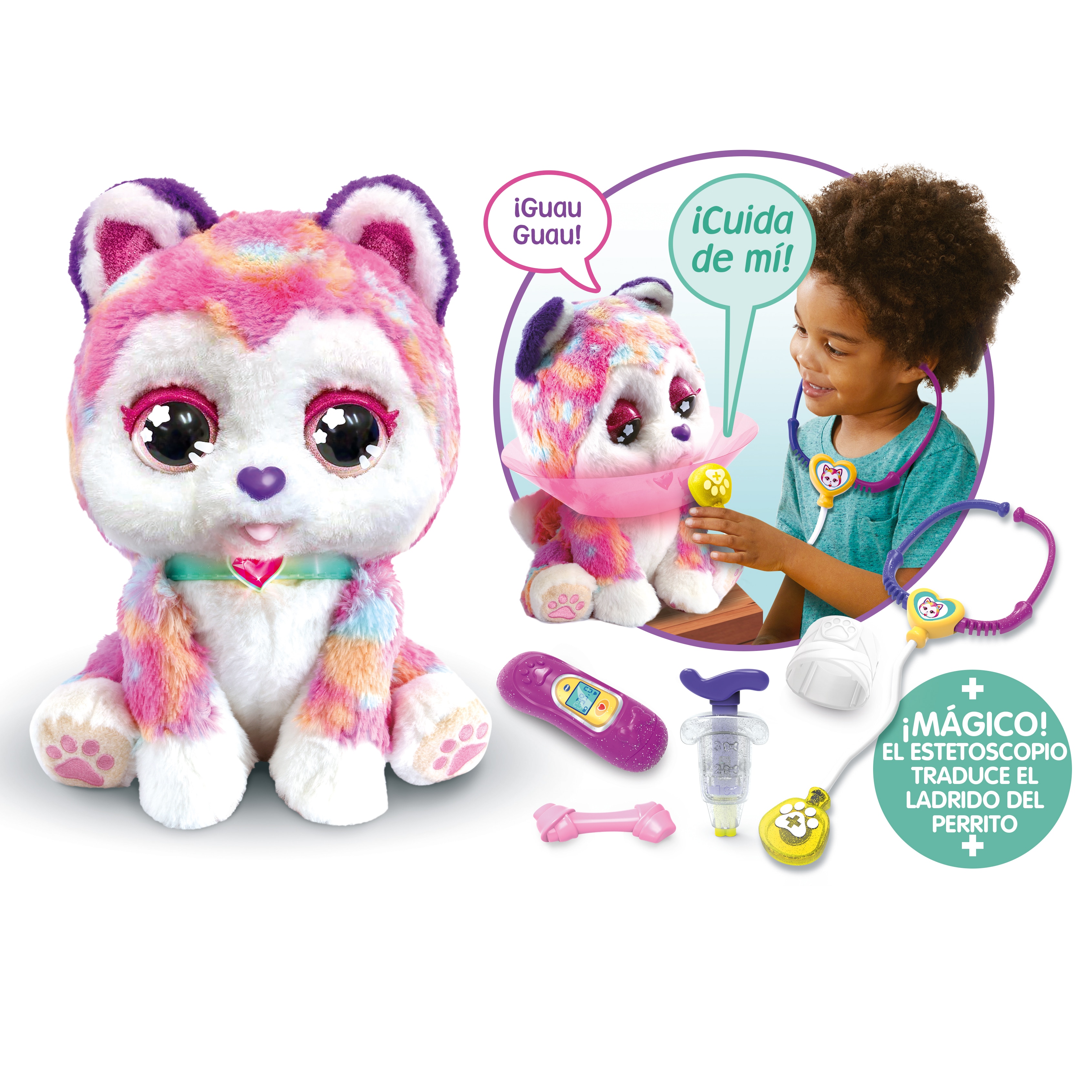 Husky mi cachorrito pupitas, Perrita de peluche mascota interactiva VTech 6