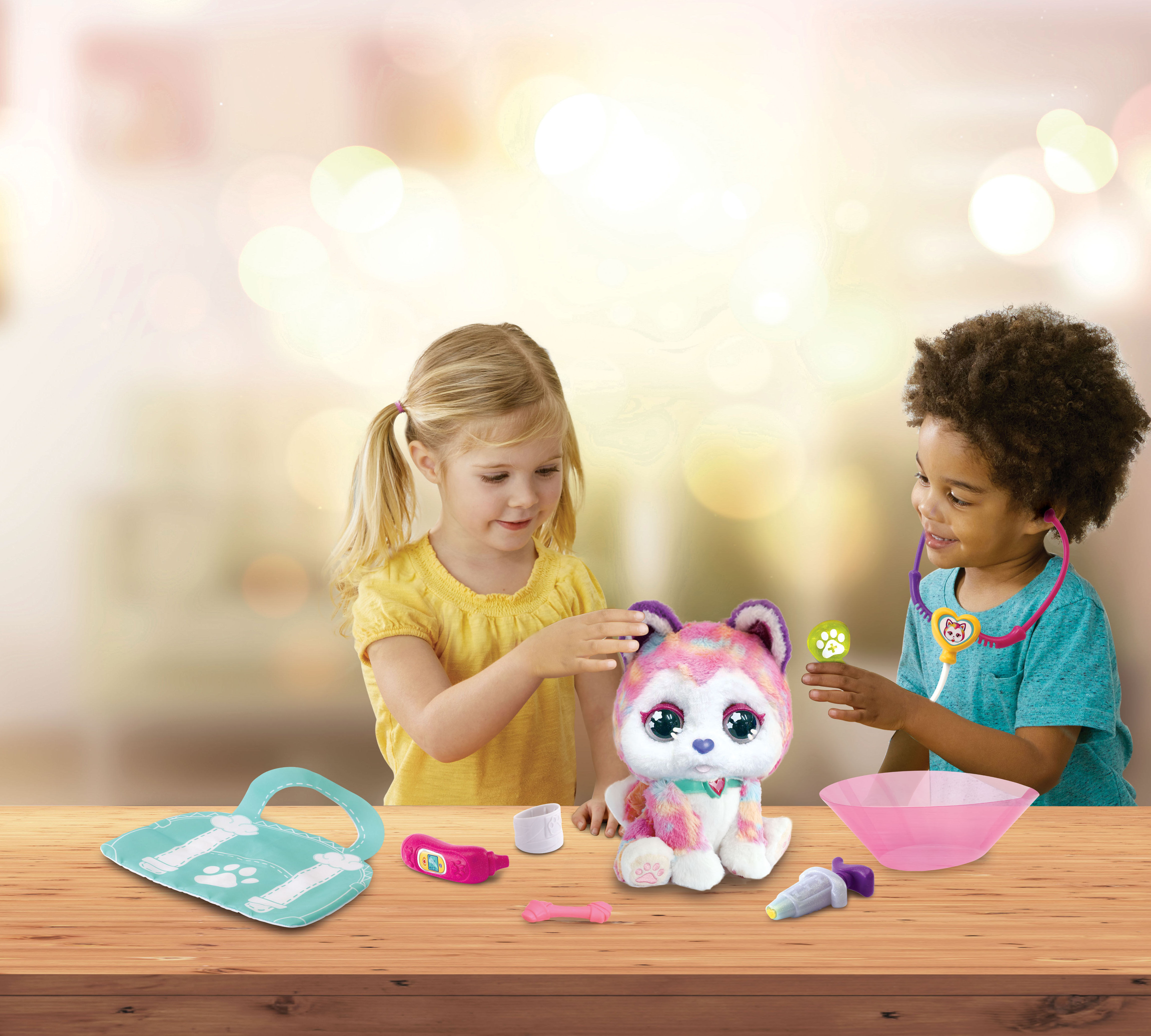 Husky mi cachorrito pupitas, Perrita de peluche mascota interactiva VTech 7