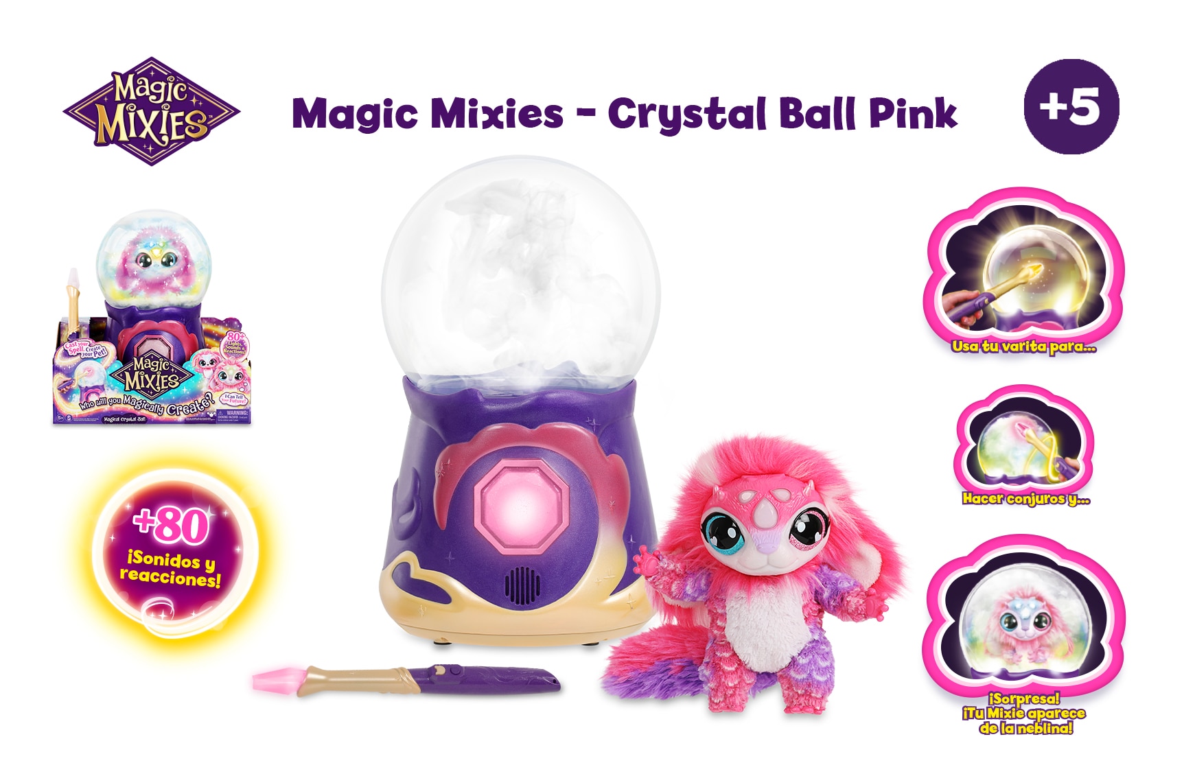 Peluche Pink y bola mágica Magic Mixies Crystal Ball My Magic Mixie 2