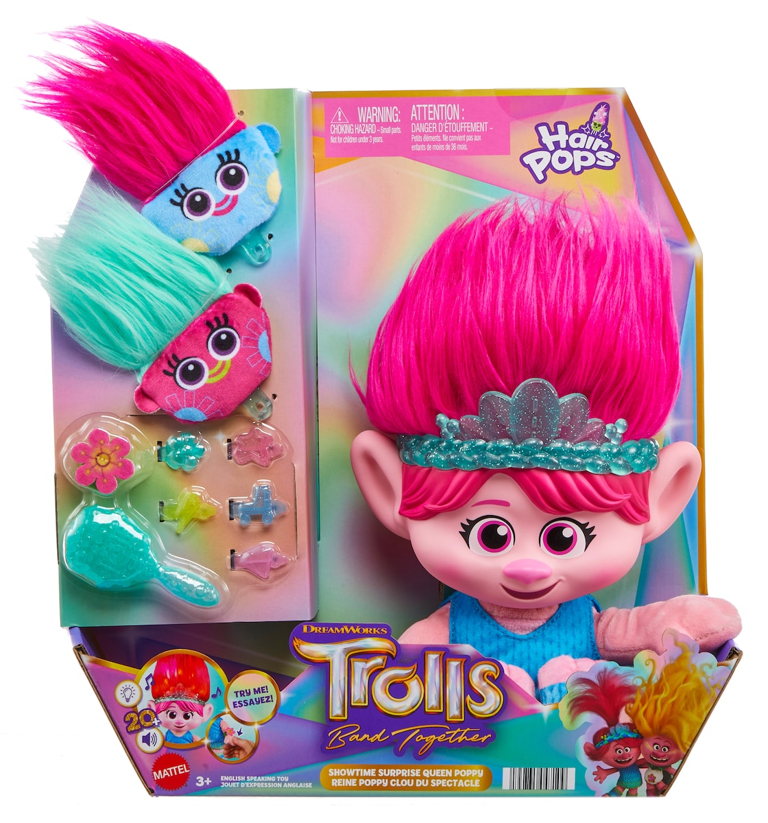 Peluche con accesorios de pelo Hair Pops Poppy Trolls Mattel 3