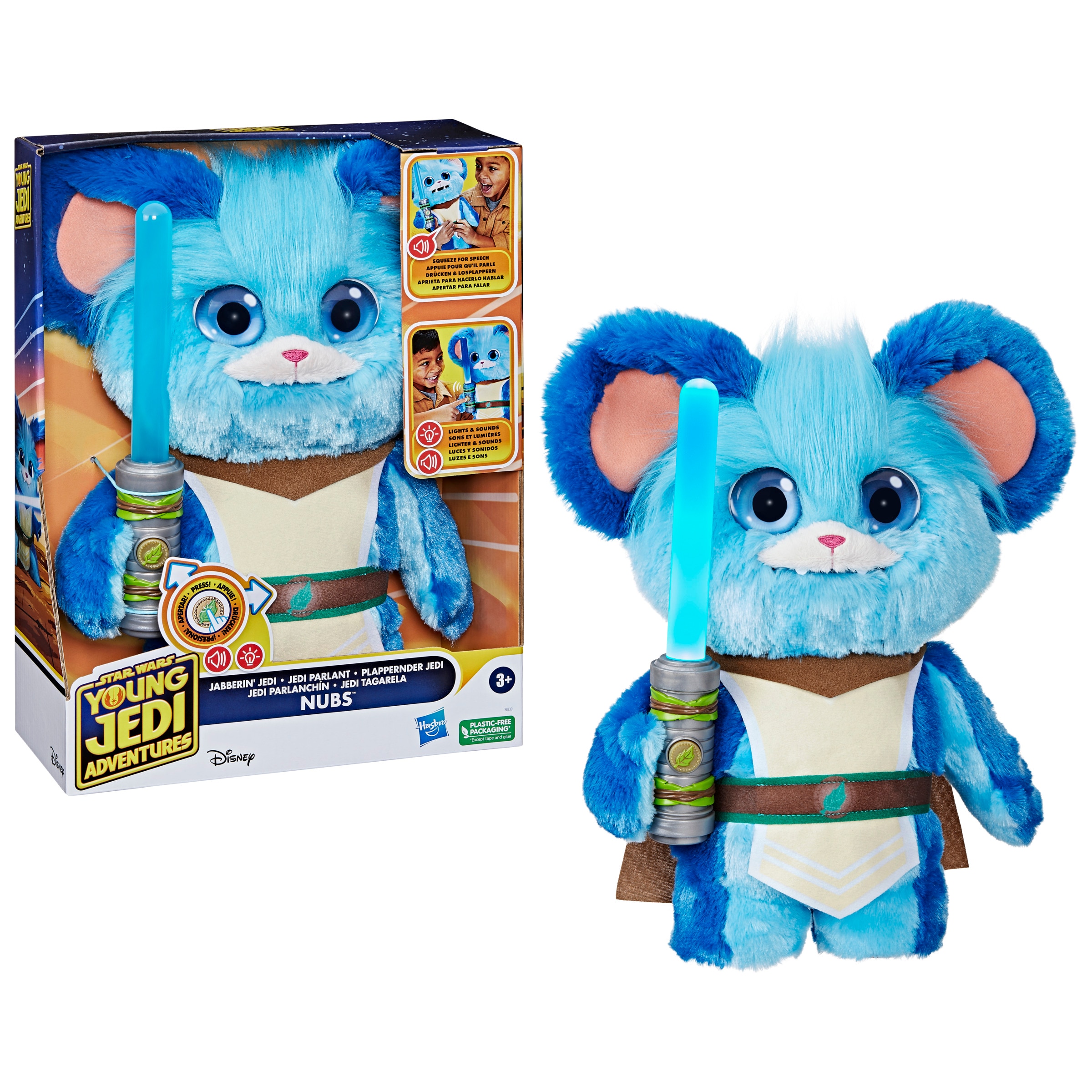 Peluche parlanchín Jedi Nubs Young Jedi Star Wars Hasbro 7