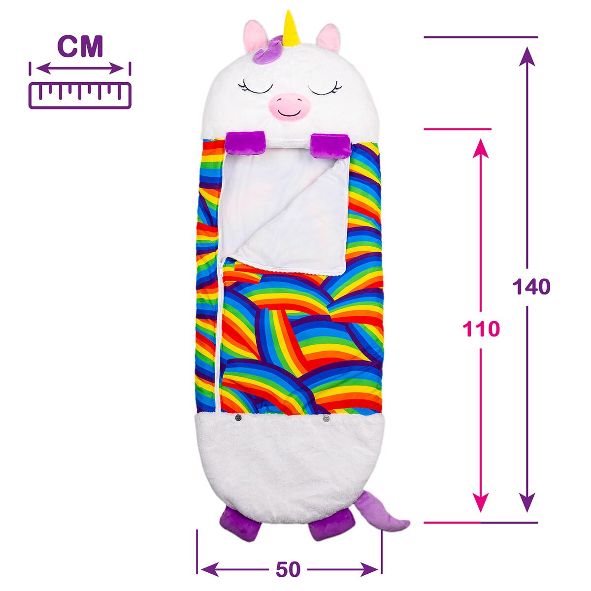 Dormi Locos - Peluches Grandes Unicórnio Branco - 167 cm x 76 cm 5