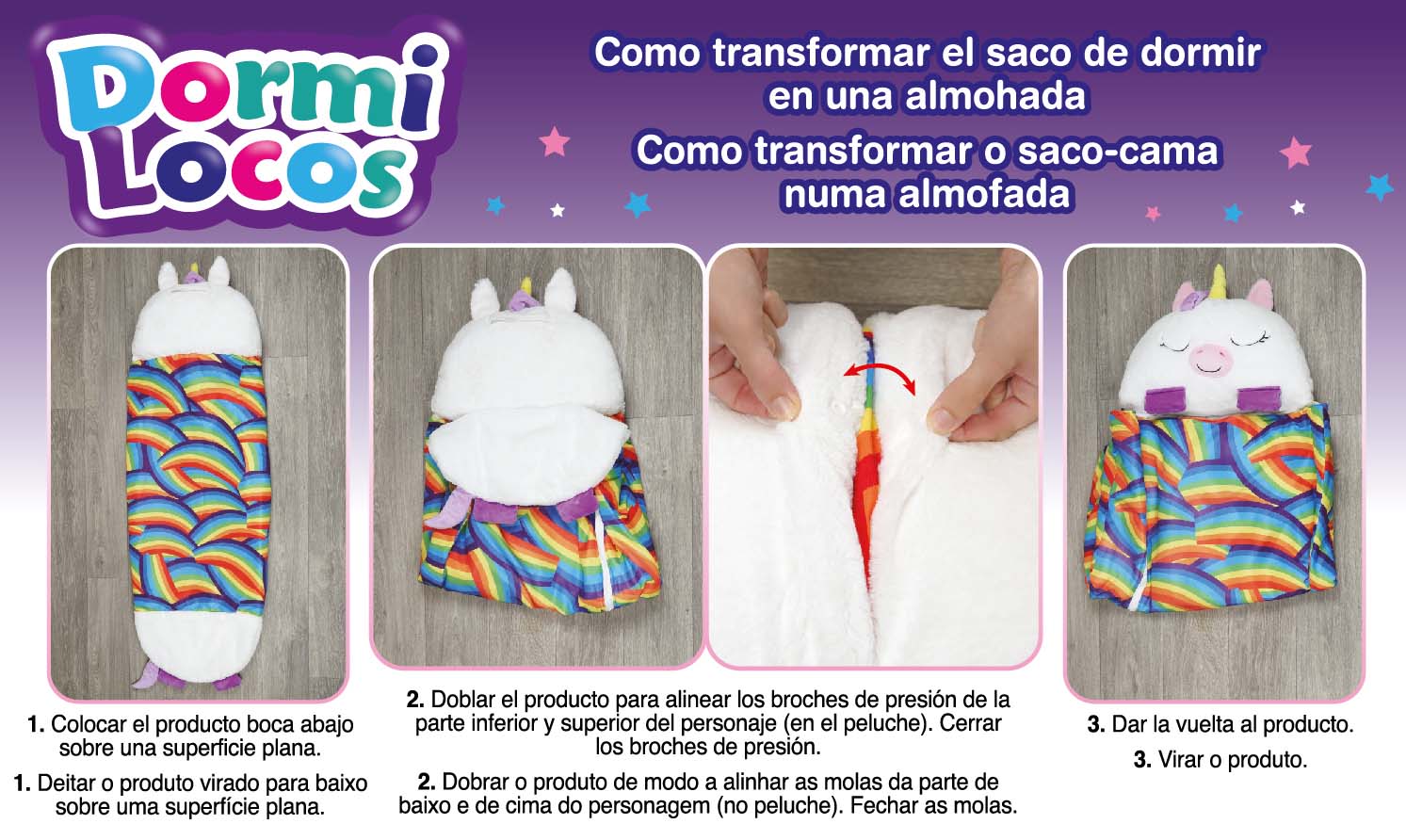 Dormi Locos - Peluches Grandes Unicórnio Branco - 167 cm x 76 cm 13