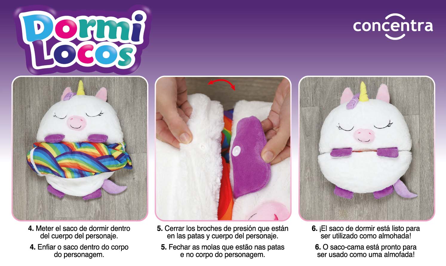 Dormi Locos - Peluches Grandes Unicórnio Branco - 167 cm x 76 cm 14