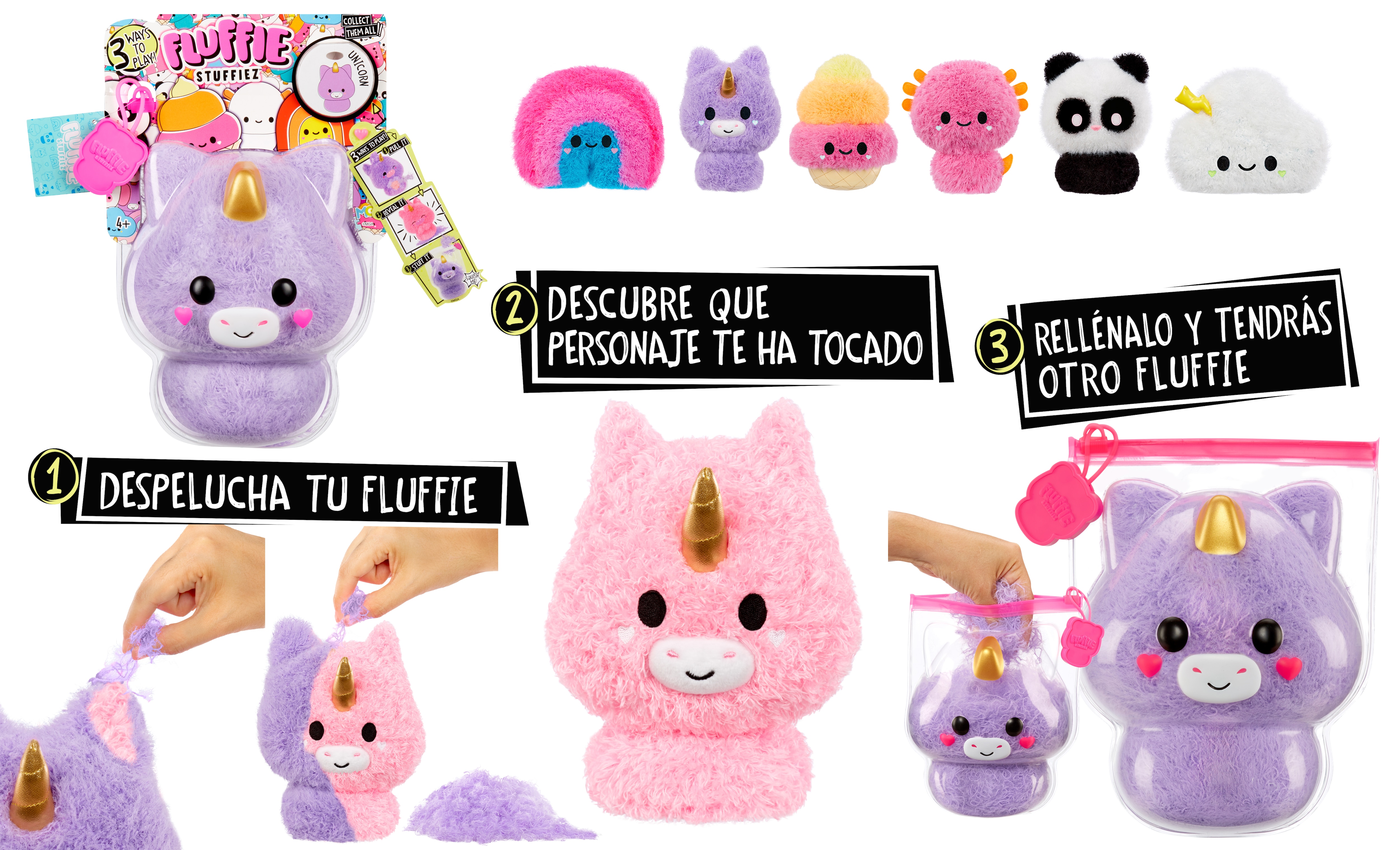 Peluche Coleccionable 3 -en- 1 Pequeño Serie 1 Fluffie Stuffiez MGA modelos surtidos 2