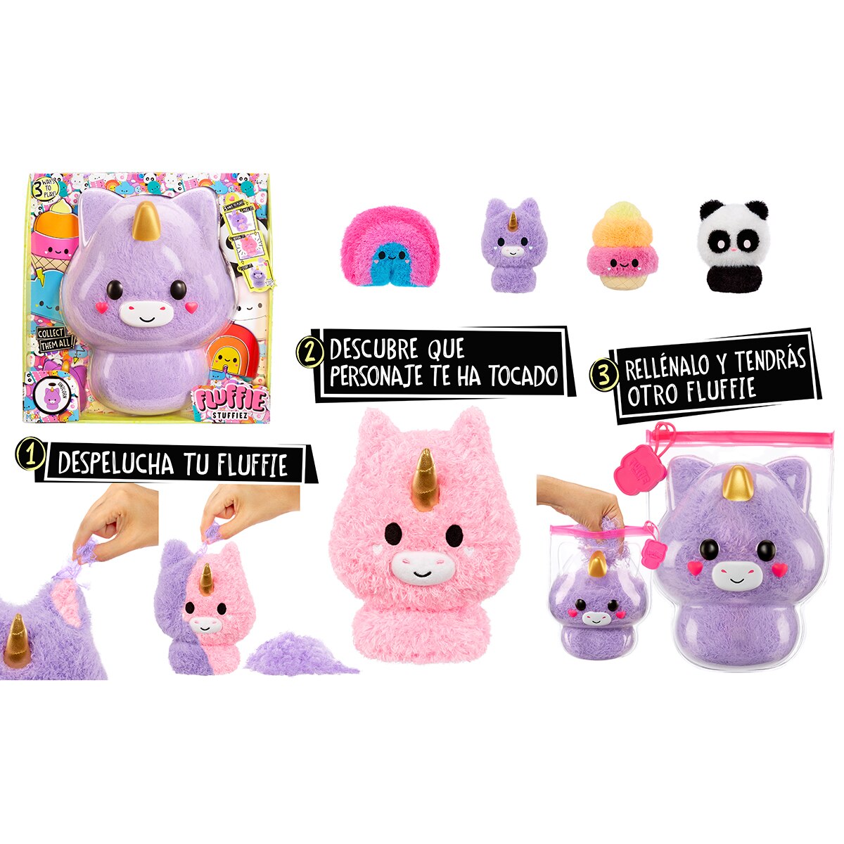 Peluche Coleccionable surtido 3 -en- 1 Grande Serie 1 Fluffie Stuffiez MGA 2
