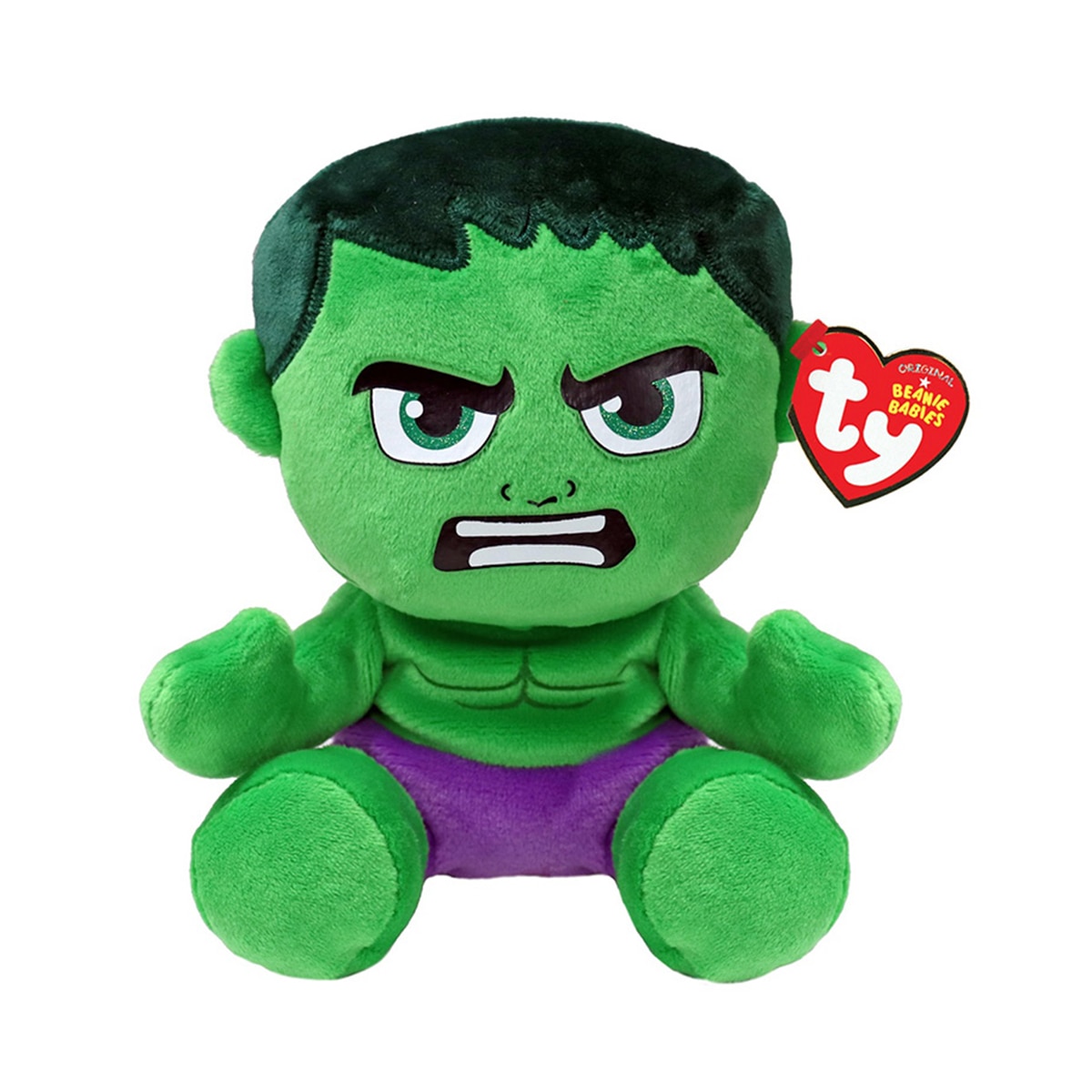 Imagen 0 de Peluche 15 cm Hulk Beanie Babies Marvel TY
