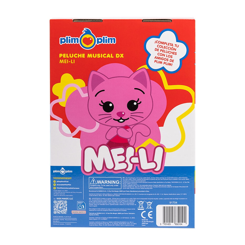 Peluche musical Mei Li Plim Plim 4