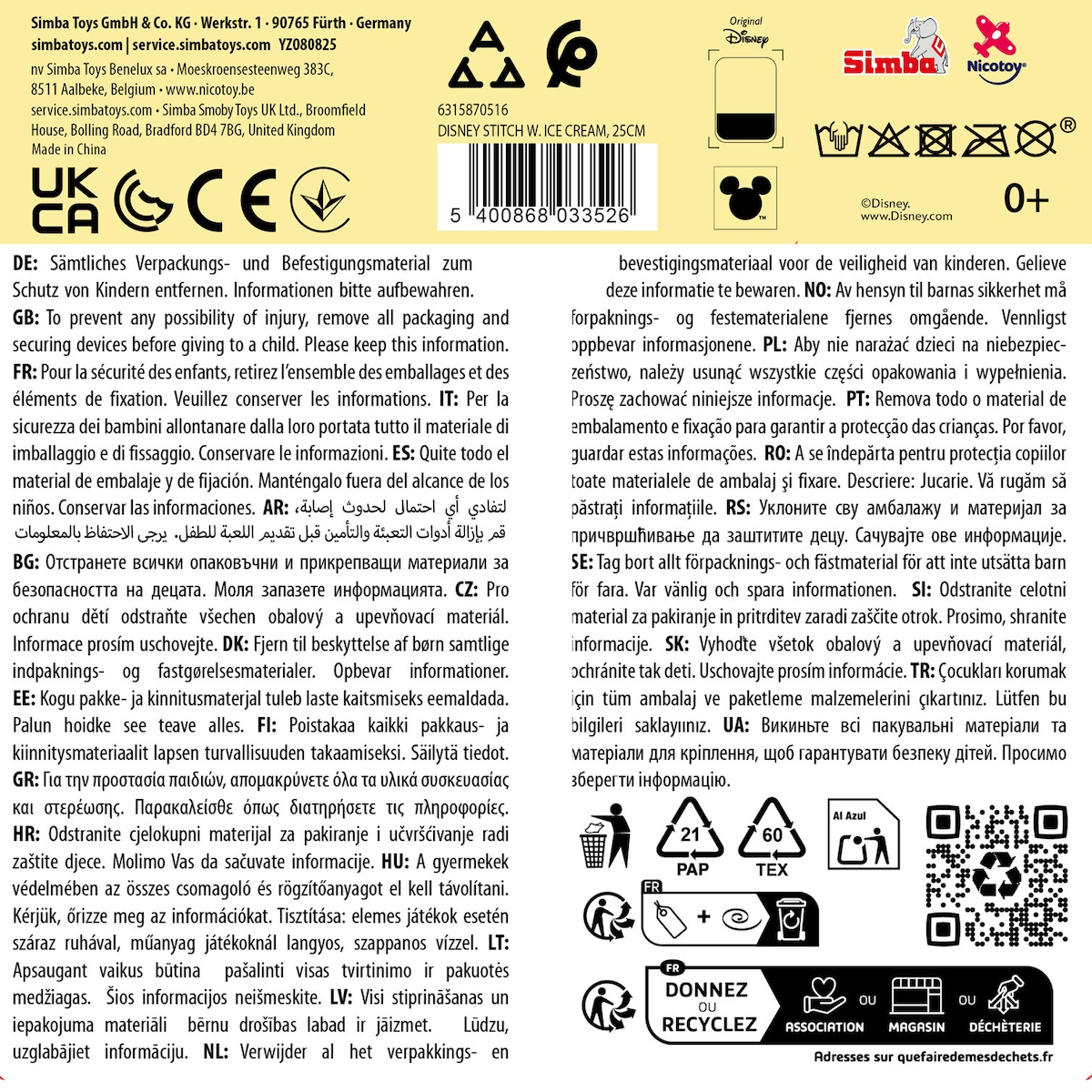 Peluche con helado Disney Stitch Simba 6