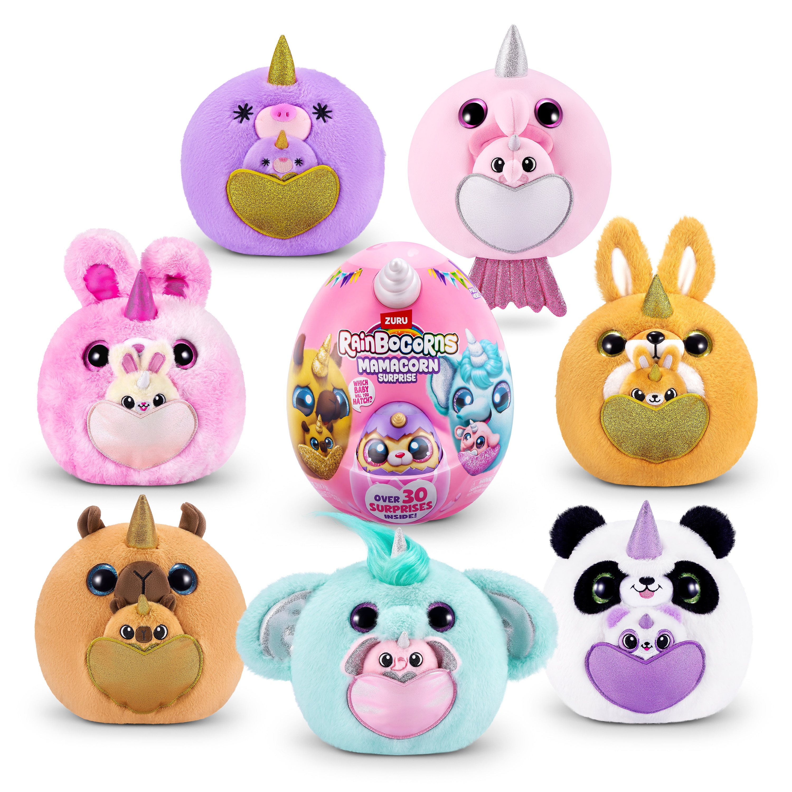 Peluche en huevo sorpresa Mamacorn y su bebé Rainbocorns modelos surtidos 3