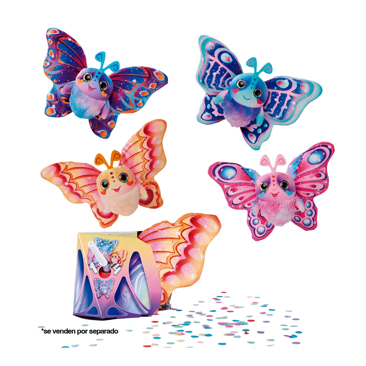 Imagen 0 de Peluche inflable mariposa Fluffyfly 4 surtidos en display 8 unidades Simba