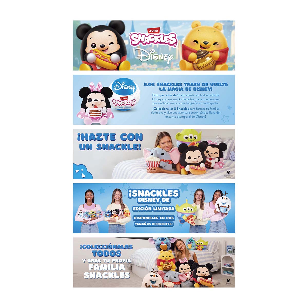 Peluche Coleccionable Disney Snackles en Cápsula 13 cm modelos surtidos 7