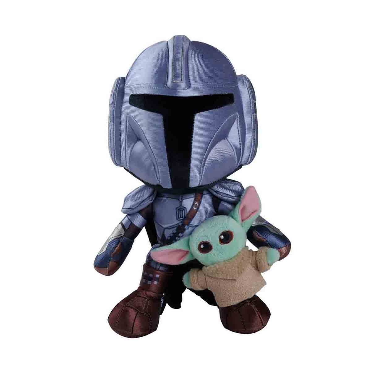 Imagen 0 de Peluche Mandalorian con Mini Grogu 25 cm suave en caja Mandalorian & Grogu Star Wars Simba