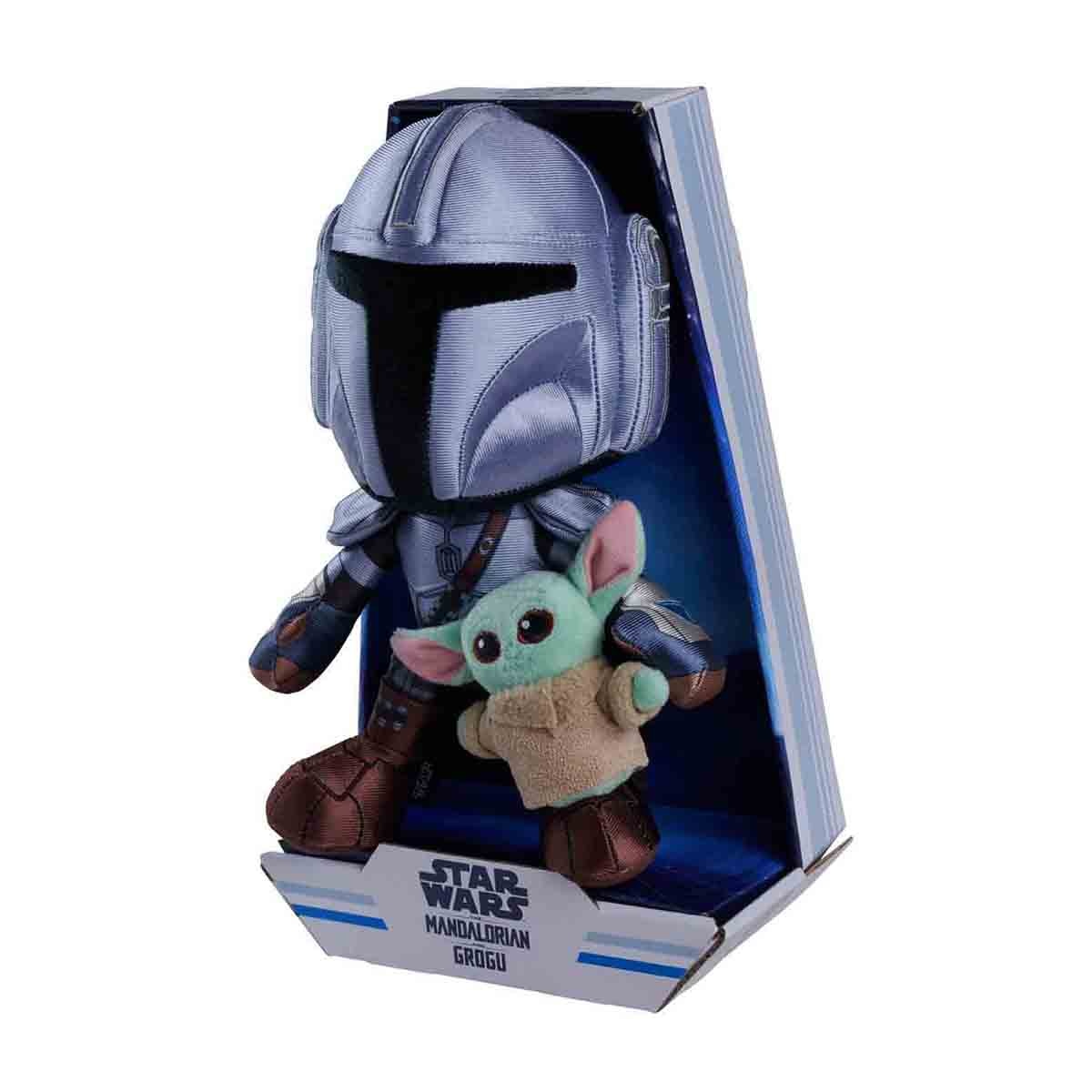 Peluche Mandalorian con Mini Grogu 25 cm suave en caja Mandalorian & Grogu Star Wars Simba 3