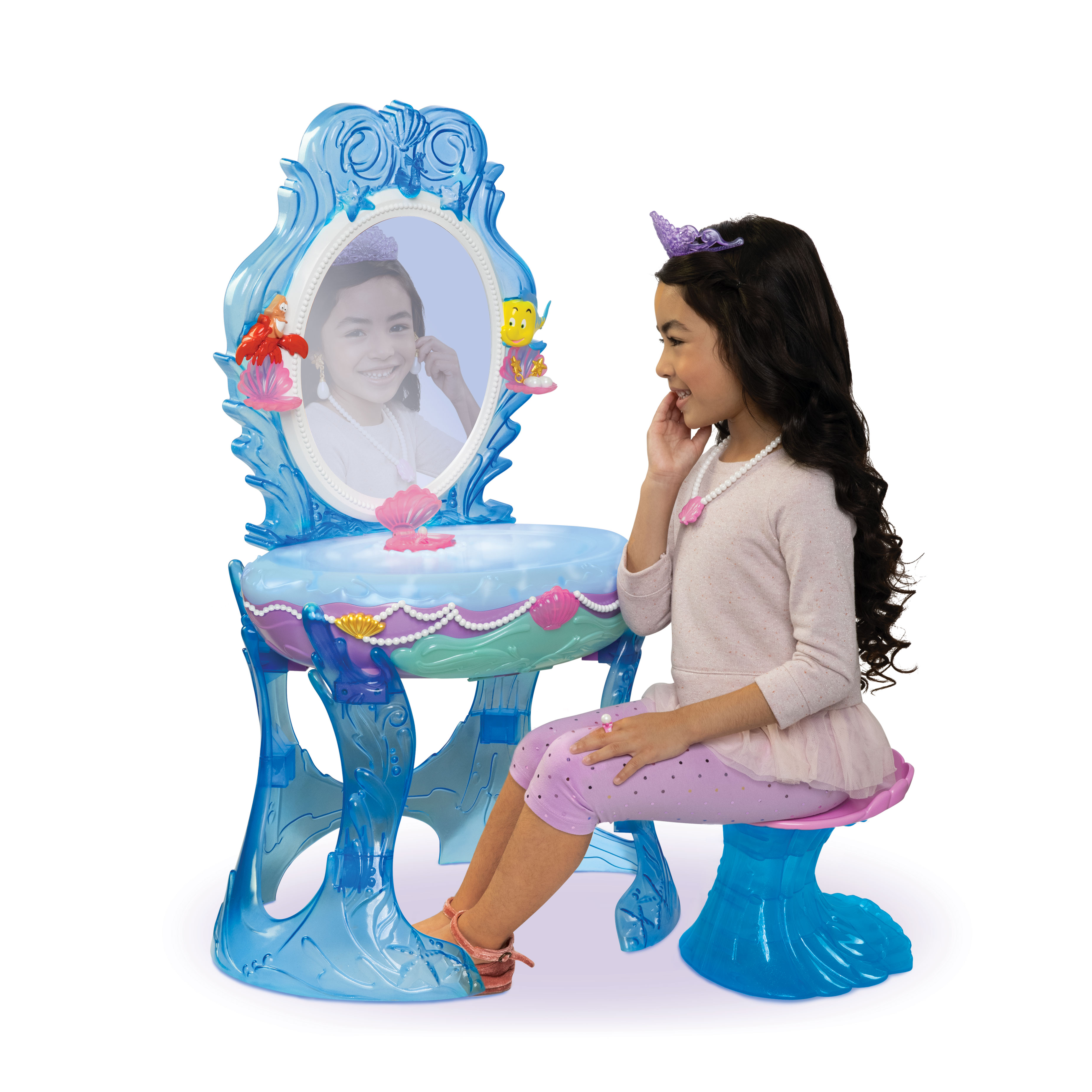 Tocador Ariel con luces y sonidos, taburete y accesorios para jugar Princesas Disney Jakkks 2