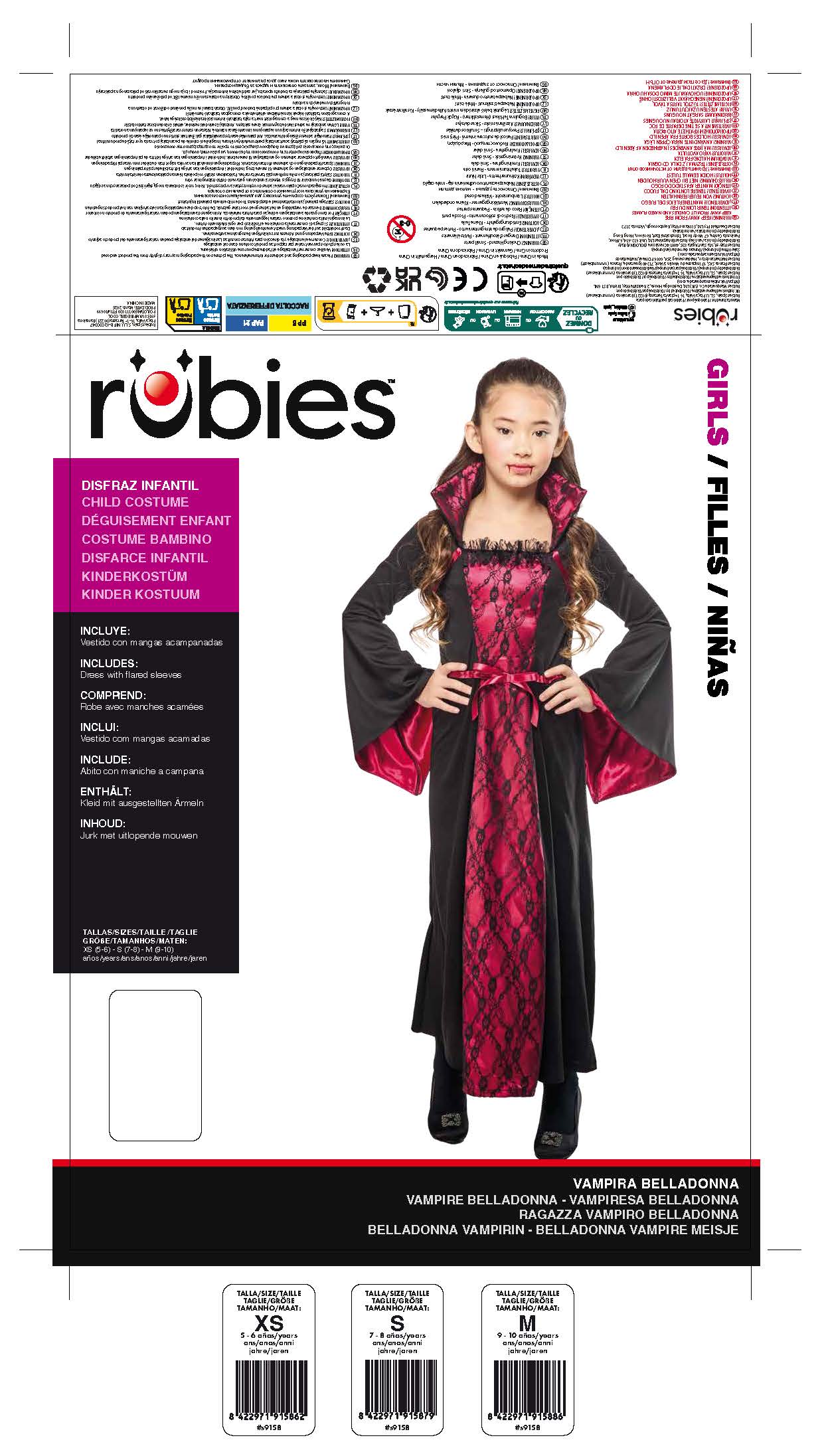 Disfraz infantil Vampira Belladona 2