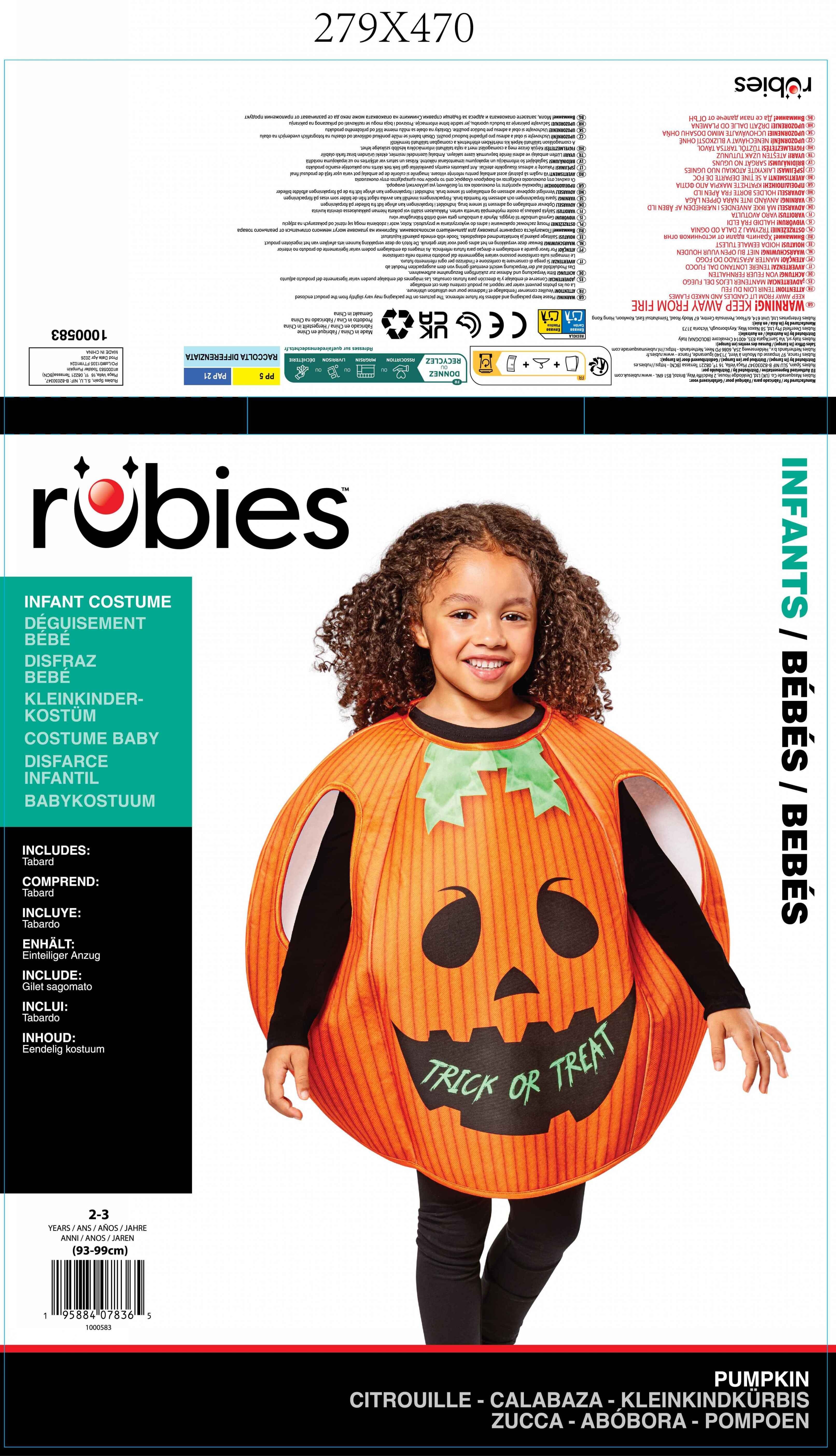 Disfraz infantil Baby Pumpkin Rubies 2