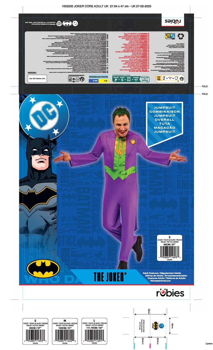 Disfraz Infantil De Joker Oficial De Rubies - Incluye Mono Con Chaqueta Falsa Y Tocado - Para Halloween Y Fiestas Temáticas