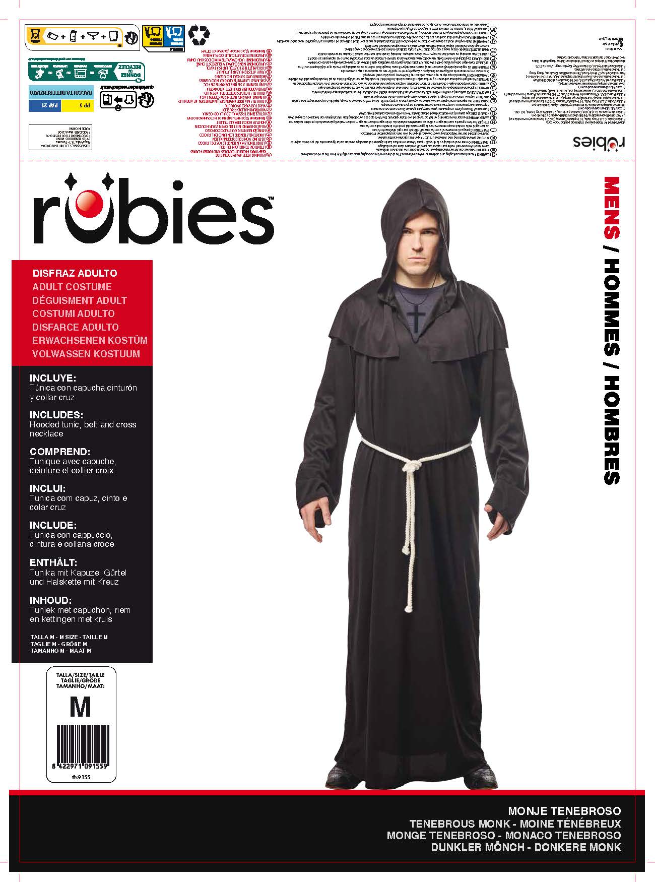 Disfraz adulto Monje Tenebroso Rubies 2