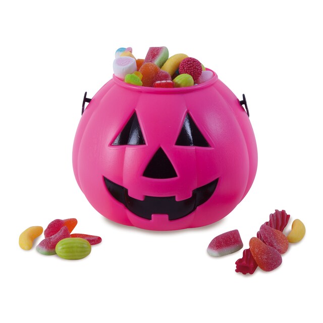 Calabaza Portacaramelos Rosa