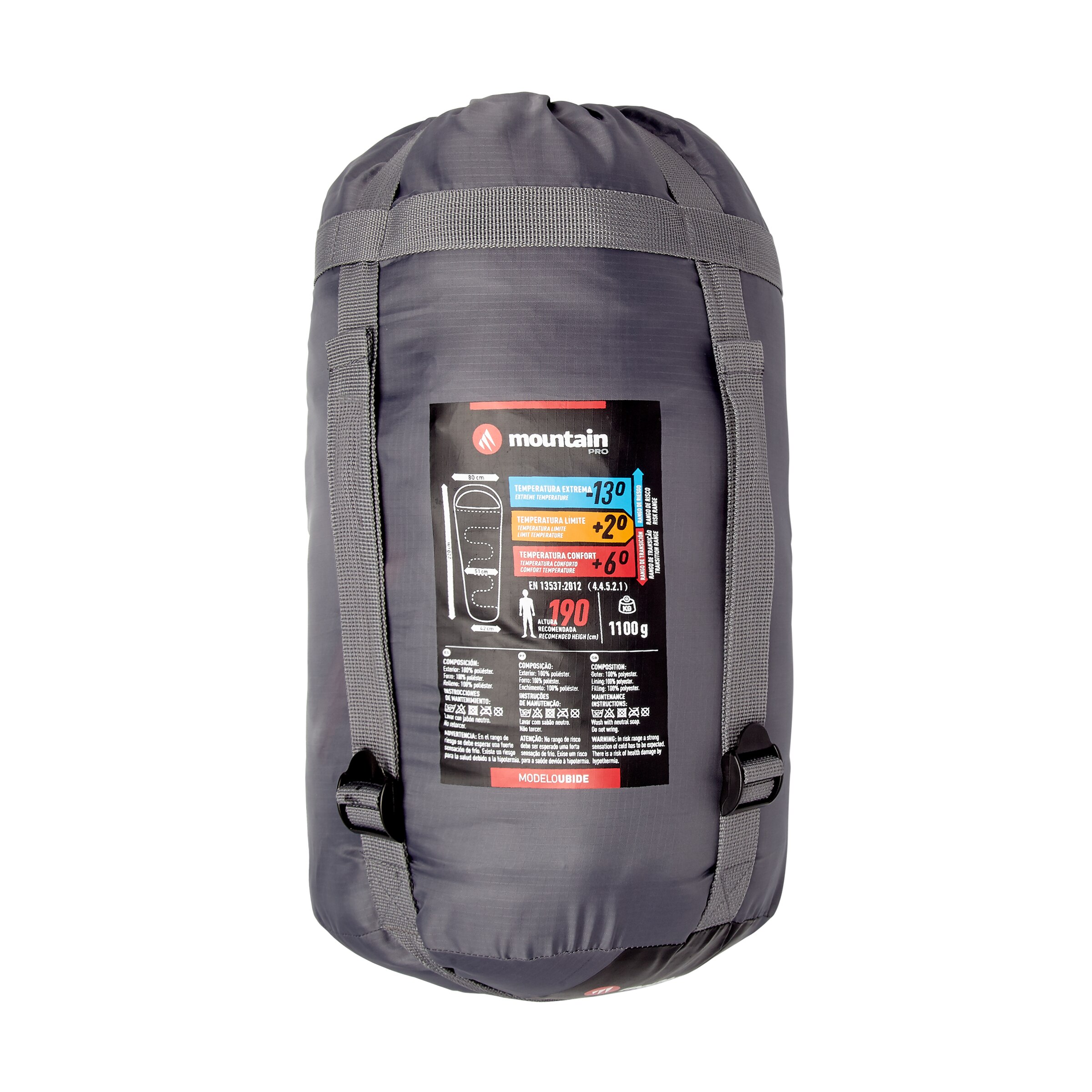 Saco-cama Ubide Mountain PRO Cinzento / Vermelho-3